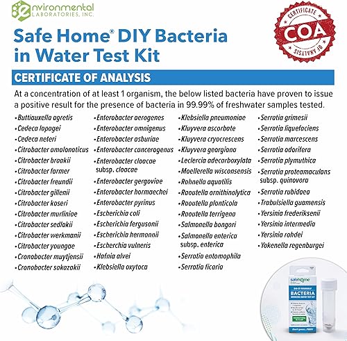 Miniatura 3 de Safe Home Kit de prueba de bacterias en agua - Detecta 50 especies diferentes de bacterias coliformes (incluye E. coli) - Resultados de bricolaje