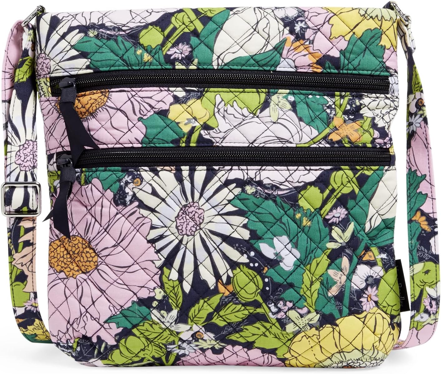 Vera Bradley Women's Triple Zip Hipster Crossbody Purse, Cotton, One Size