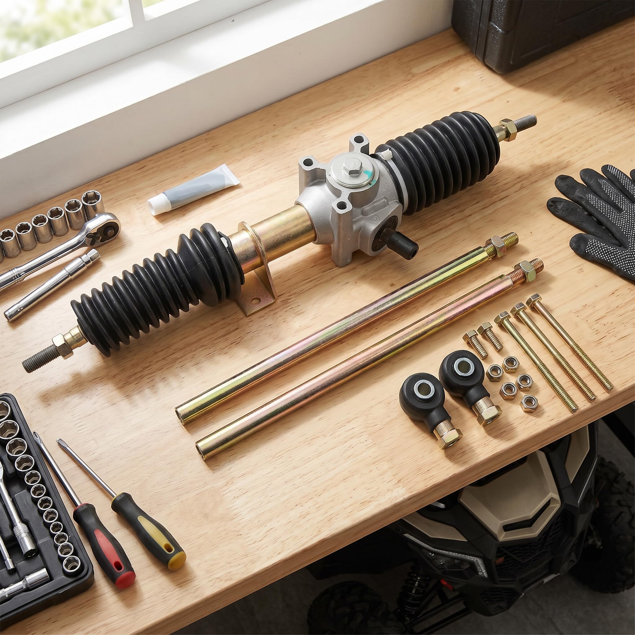 Kit Pignone Cremagliera Sterzo in Metallo Resistente per S 800 EFI 2009 R09VH76AX, Riduzione Resistenza Sterzo per Guida Stabile, Sostituzione Facile per Fuoristrada, Riparazione Off-Road, Uso su