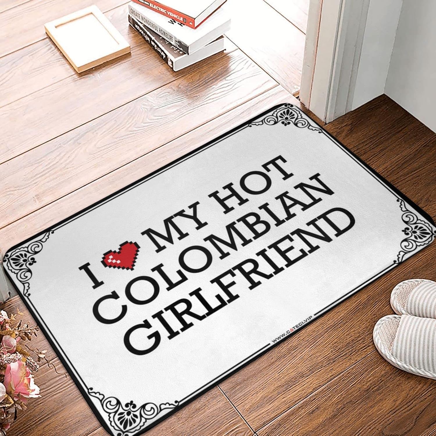 Outdoor Rug Doormat I Love My Hot Colombian Girlfriend Doormat Home Decor Men Kitchen Stuff (Color : Colour, Size : 65X90CM)