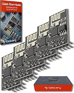AZDelivery 5 x ESP8266 ESP-01S WLAN WiFi Modul kompatibel mit Arduino und Raspberry Pi inklusive E-Book!