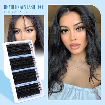 مجموعة رموش عنقودية CORUSCATE طويلة 14-20 mm رموش طقم فردي 80 D-150 D رموش سميكة مجموعة فردية شريط الروسية لاش D حليقة DIY لاش تمديد 284 pcs مع لاش بوند وختم ملاقط
