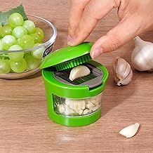 Multifunctional Garlic Press, Premium Stainless Steel Manual Mincer, Slicer, Grater, Kitchen Gadget for Home and Restaurant