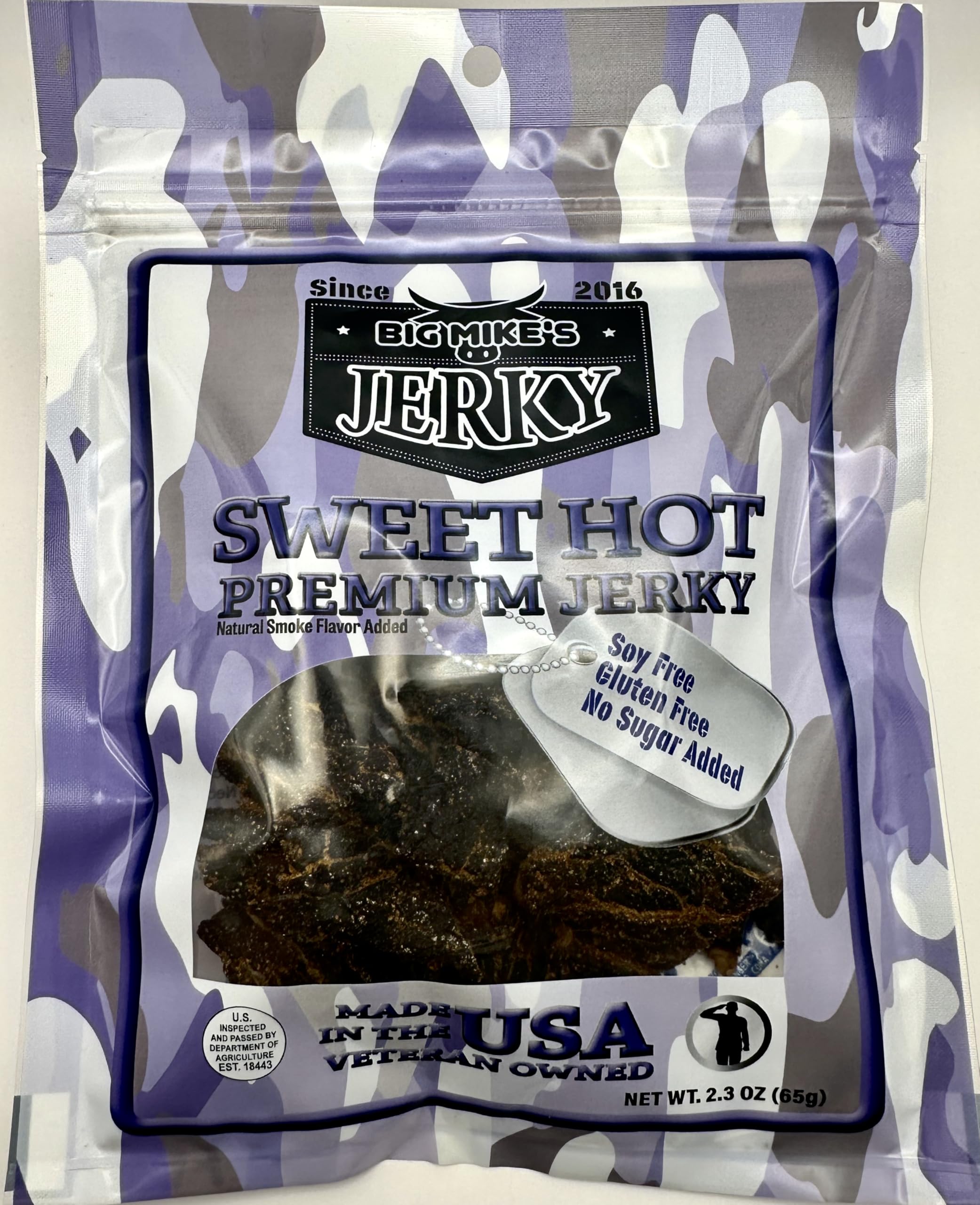 Big Mike's Premium Beef Jerky - Sweet Hot - Soy Free - Gluten Free - Nitrate Free - No Added Sugar - All Natural
