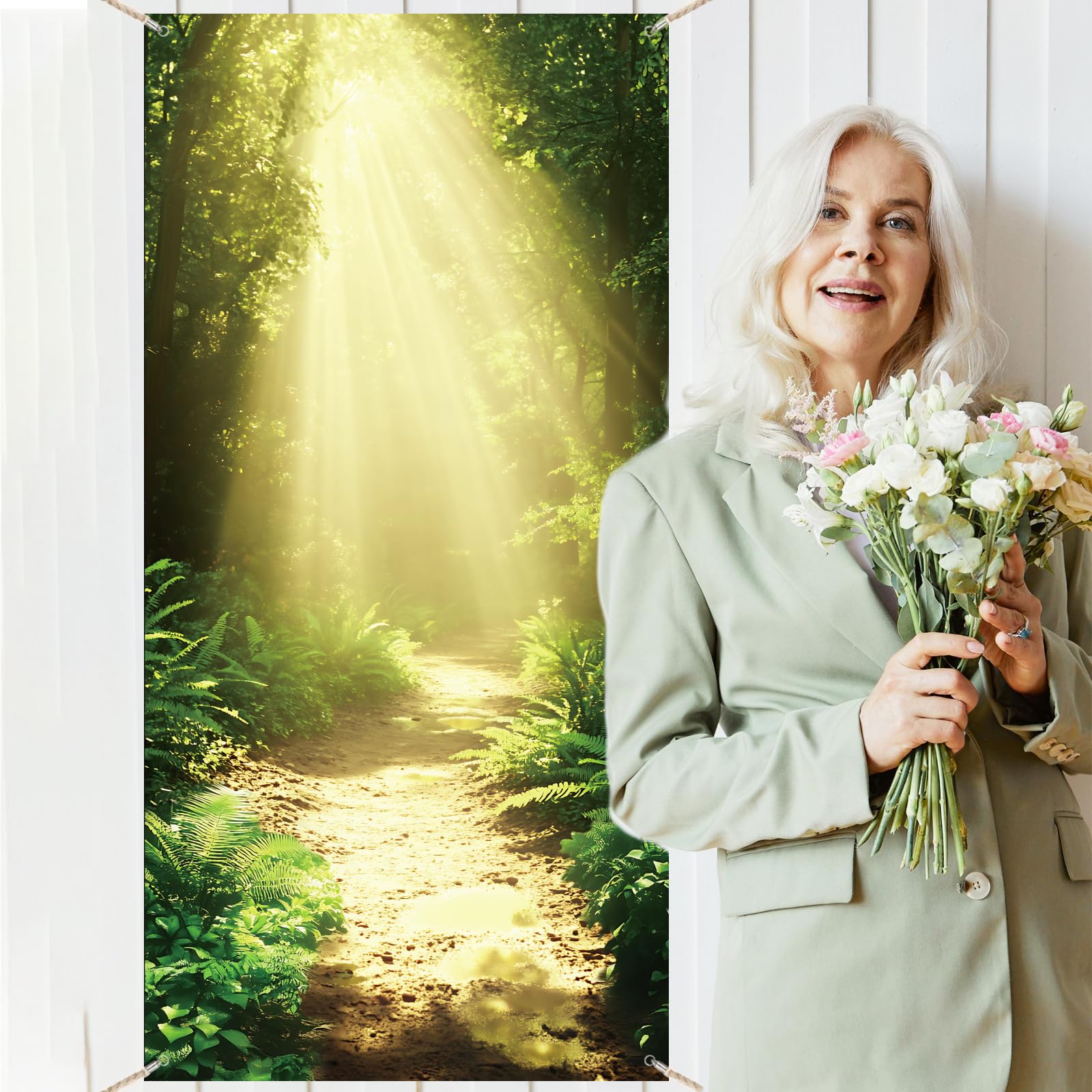 arricraft 1 Pc Forest Sunshine Theme Polyester Door Cover - Image 4