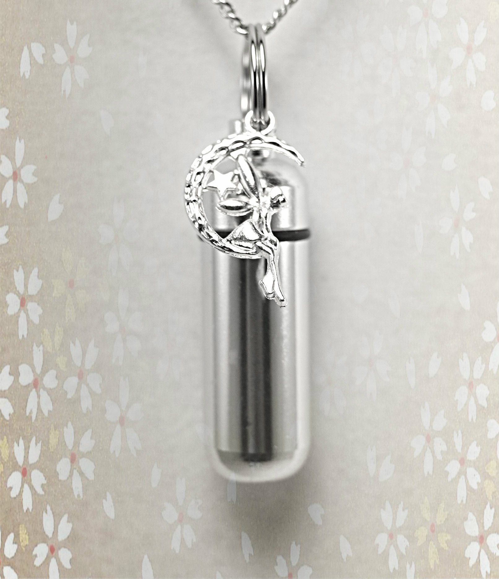 Pasco SpecialtyProducts Lovely Fairy Angel on Moon Cremation Urn Keepsake with Engraved Heart - Inlcudes Velvet Pouch & Fill Kit