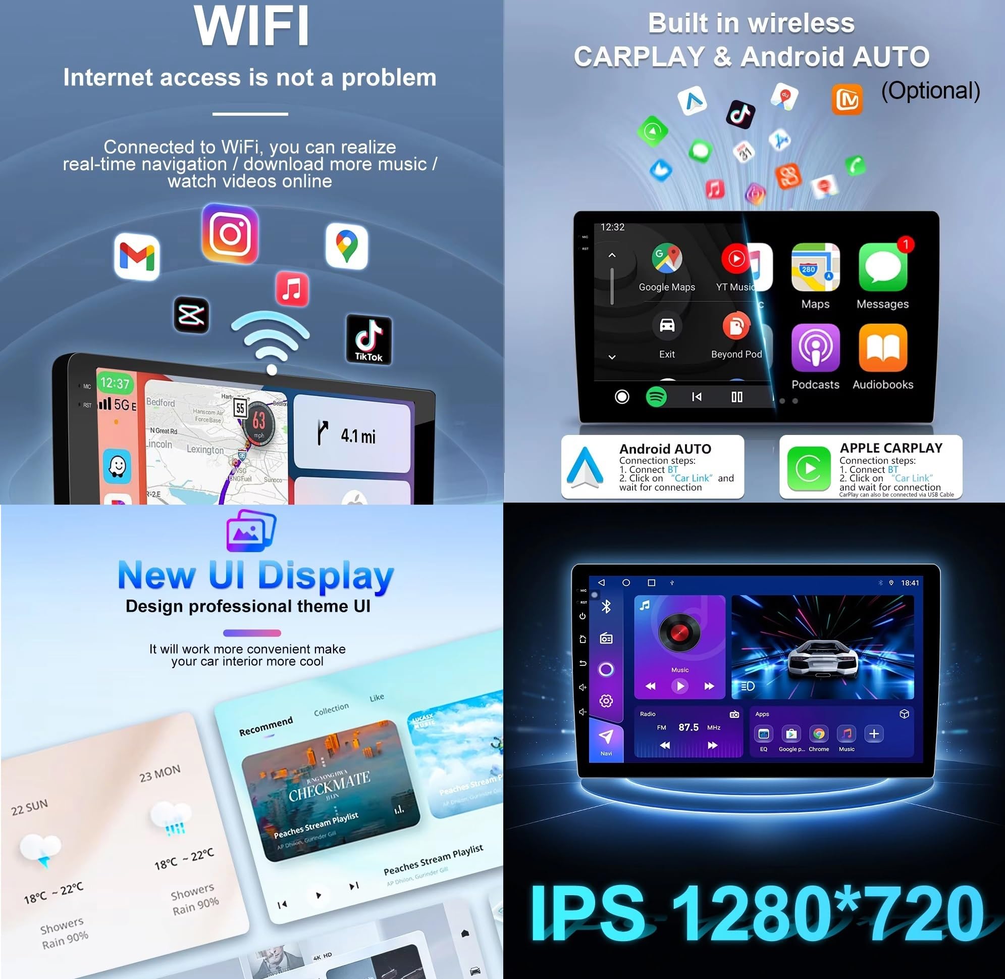 9 Pollici Android 13 Autoradio per Renault Trafic 3 2014-2021/Opel Vivaro B 2014-2018 Navigazione GPS Touch screen con Bluetooth SWC FM RDS Radio AHD WIFI DVR Ventola di raffreddamento(2+32G