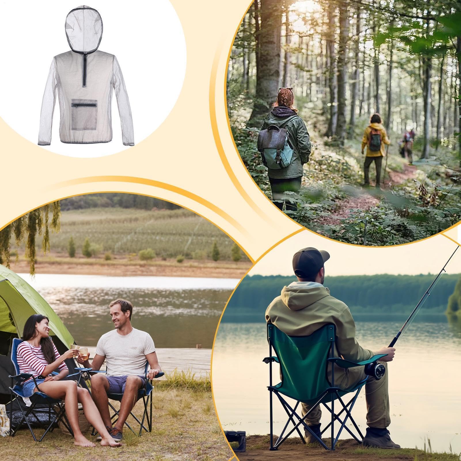 Abbigliamento Repellente Per Insetti - Giacca Traspirante E Repellente Per Insetti Per Avventure Nella Giungla, Rete Trasparente Ad Alta Densità, Adatta Per Campeggio, Escursionismo E Trekking - Unise