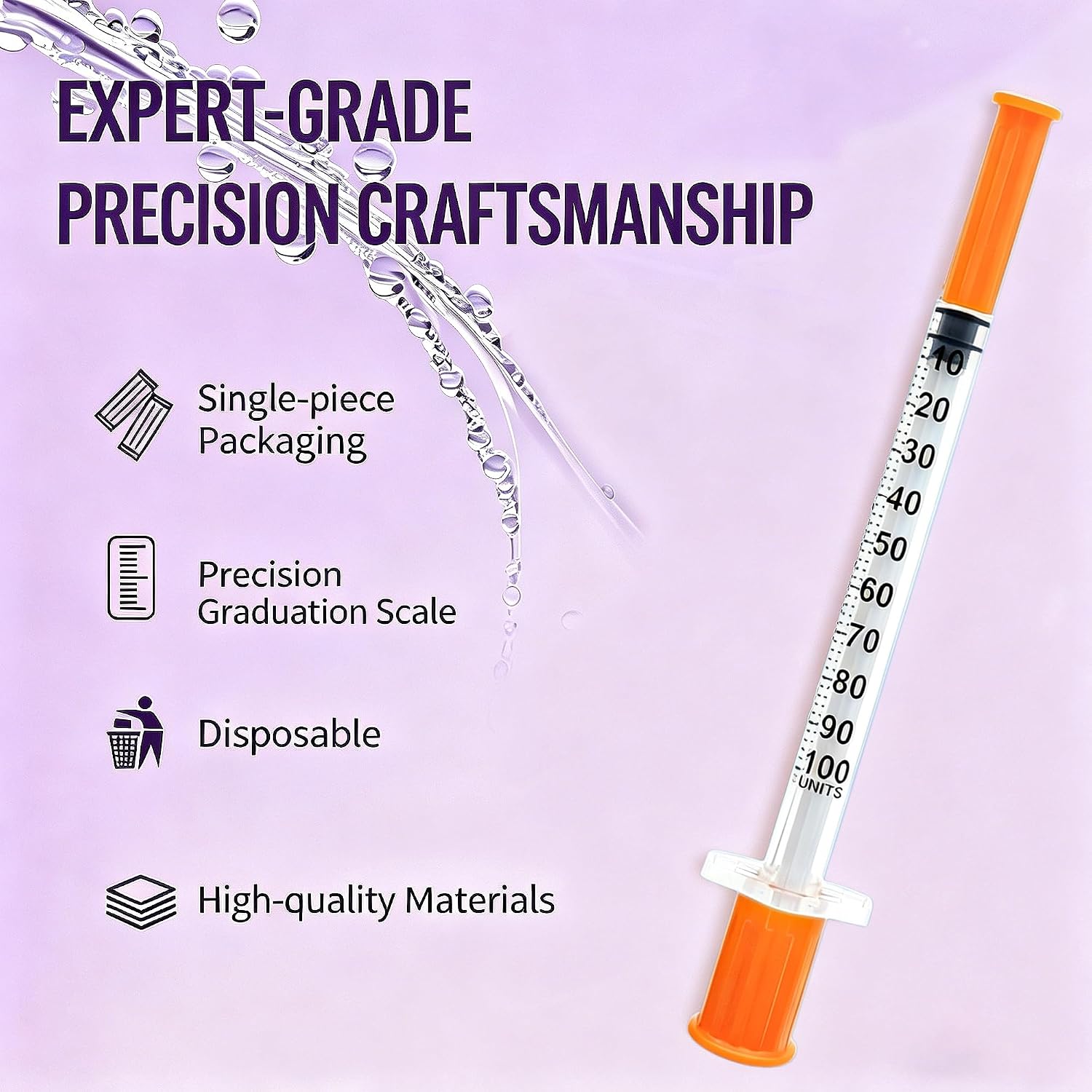 1ml/cc 31G 5/16" Lab Liquid Measurement, Individual Wrapped, 100 Pack