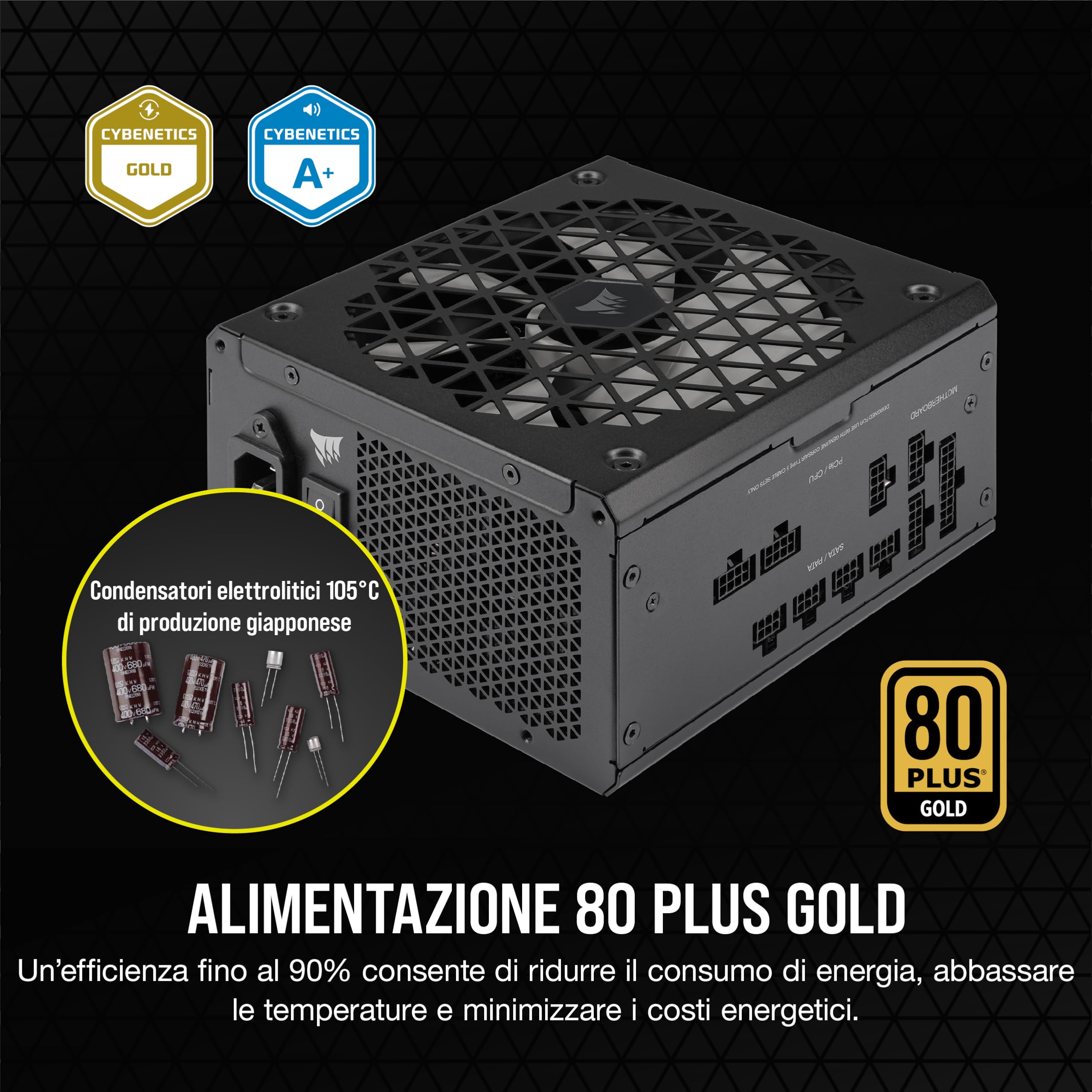 Corsair RM750x SHIFT Alimentatore Modulare Compatibilità con ATX 3.0 e PCIe 5.0 - Modalità della Ventola Zero RPM - Efficienza 80 PLUS Gold