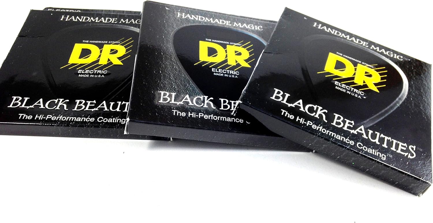 DR Guitar Strings Electric K3 Black Beauties High Performance 3 Packs 10-46