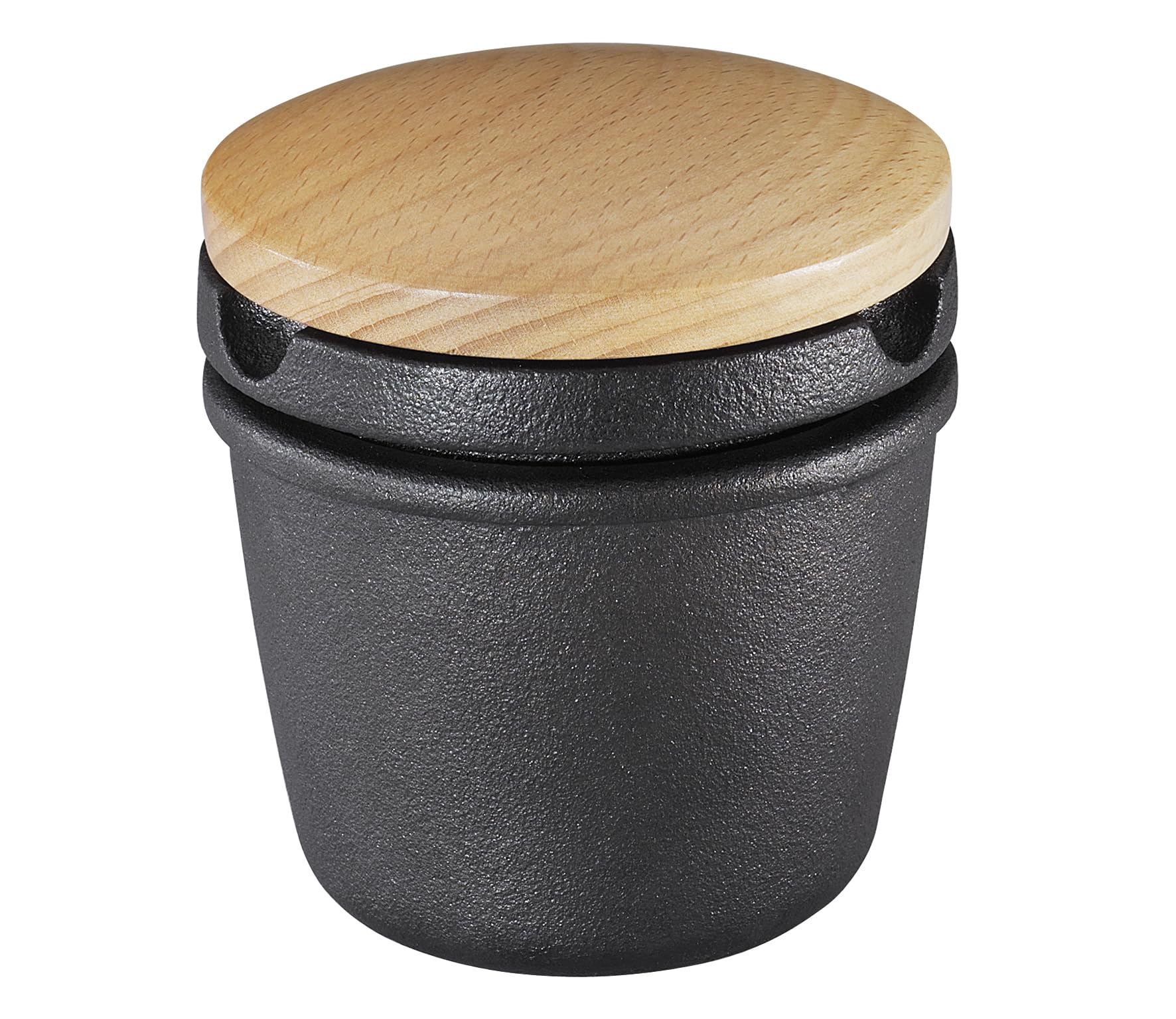 Zassenhaus Lot de 3 moulins à poivre en fonte, broyeur en céramique précis, râpe à épices avec compartiment de rangement, dessous de plat en bois de hêtre, idéal pour la cuisine et la table