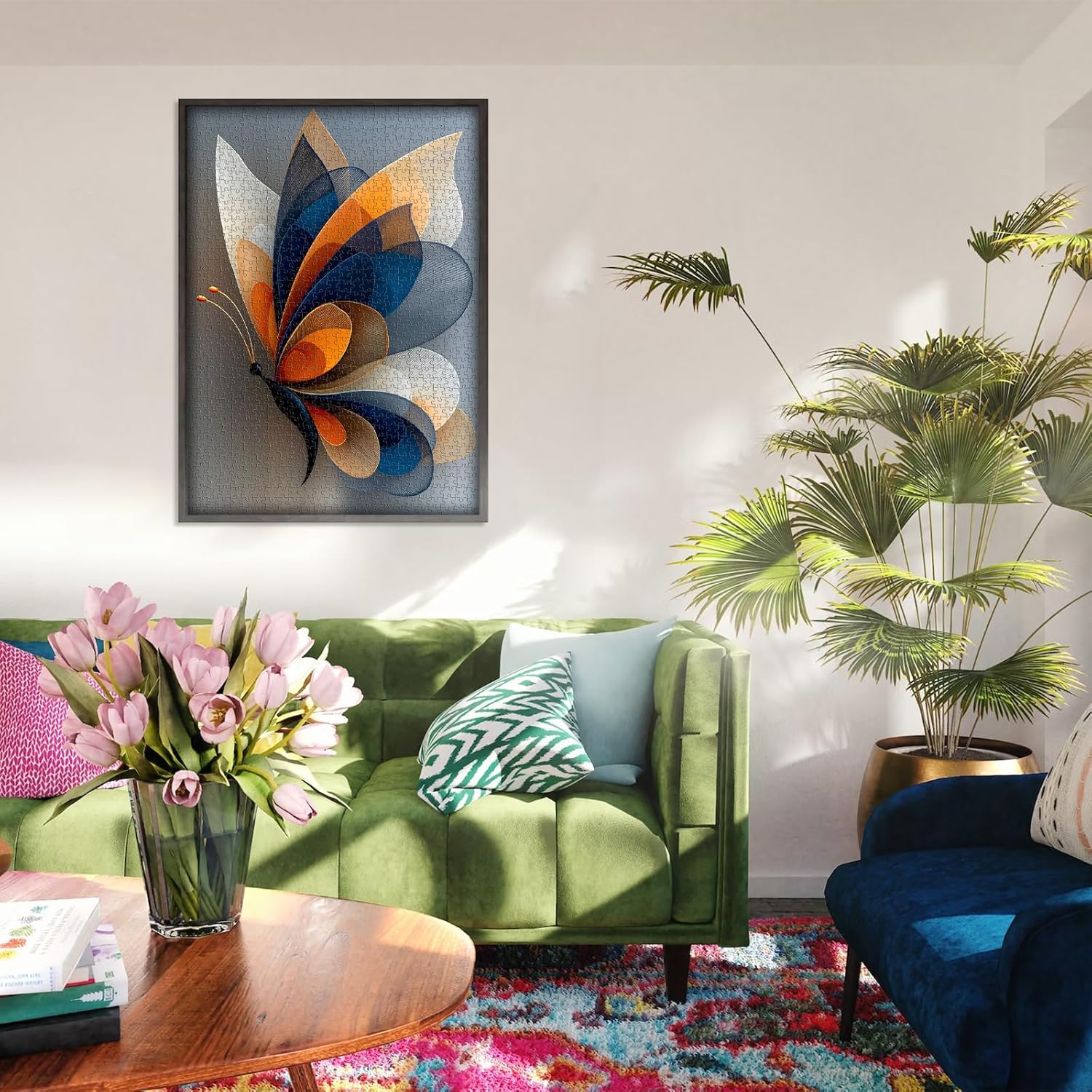 Butterfly Puzzles for Adults 1000 Pieces, Larkipuzz Gradient Animals Jigsaw Puzzles Abstract Art, Impossible Unique Geometric Theme, Challenging for Adults
