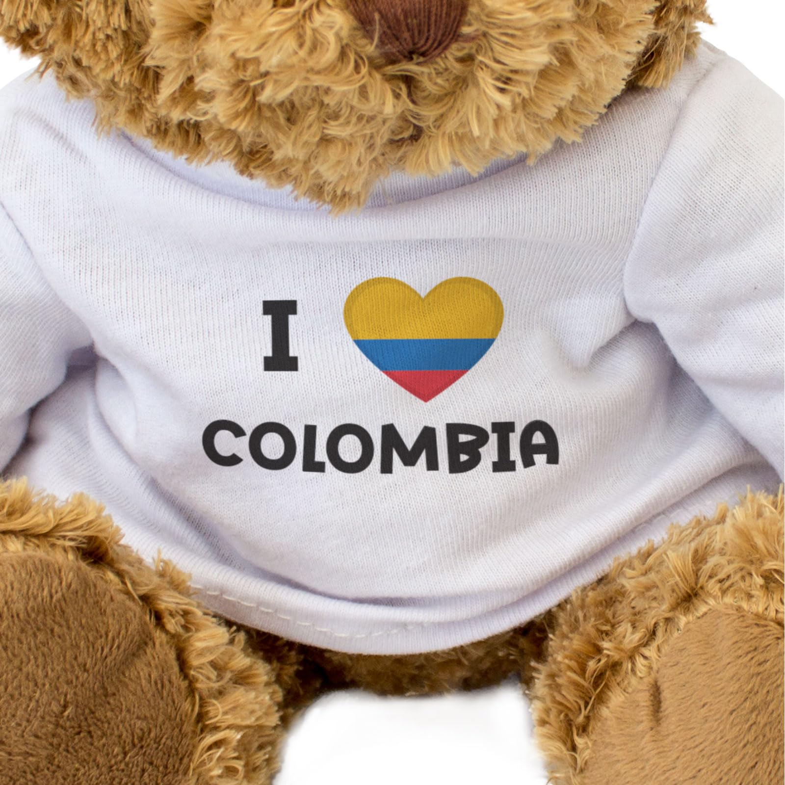 Big Red Egg I LOVE COLOMBIA FLAG - Teddy Bear - Cute Soft Cuddly Adorable - Gift Present, Brown - Image 3