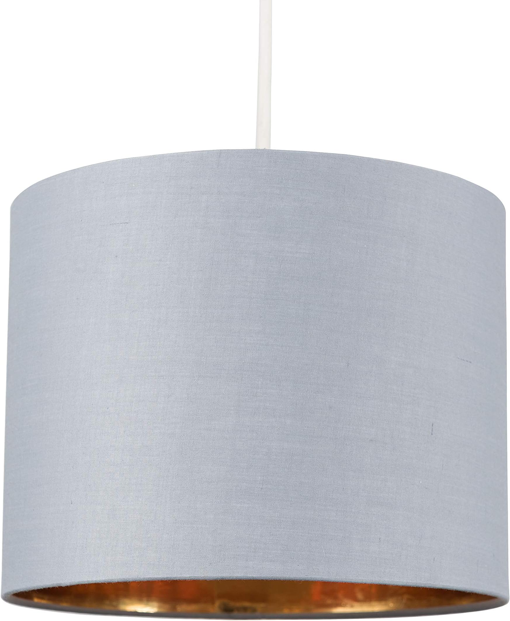 MiniSun | Small Modern Grey and Gold Drum Light Shade | Pendant Lights, Home Décor & Improvement Essential | 25cm Shade Width