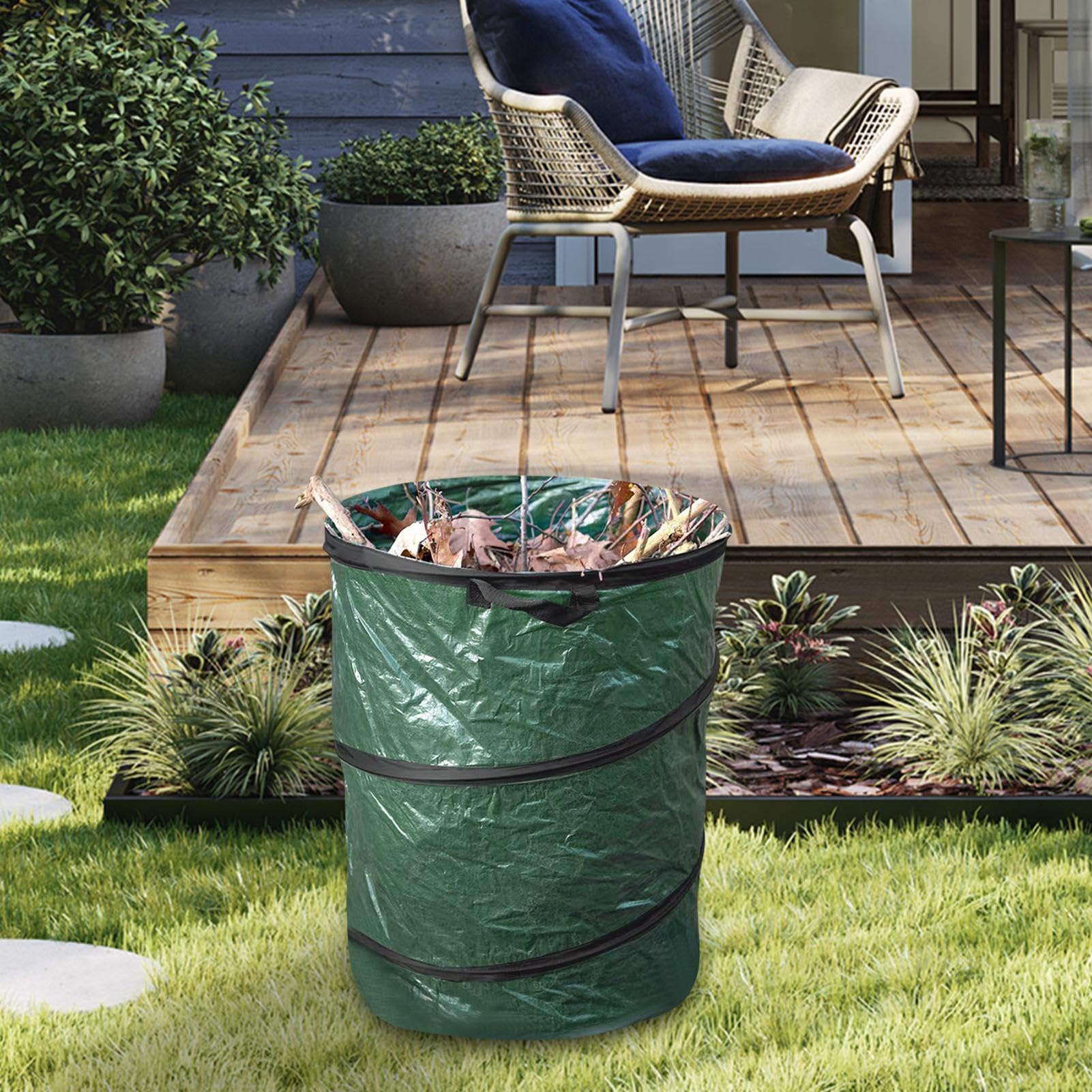 Cestino per rifiuti da campeggio all'aperto, contenitore compatto per rifiuti da giardino, grande contenitore pieghevole per escursioni, eventi in cortile, uso in viaggio
