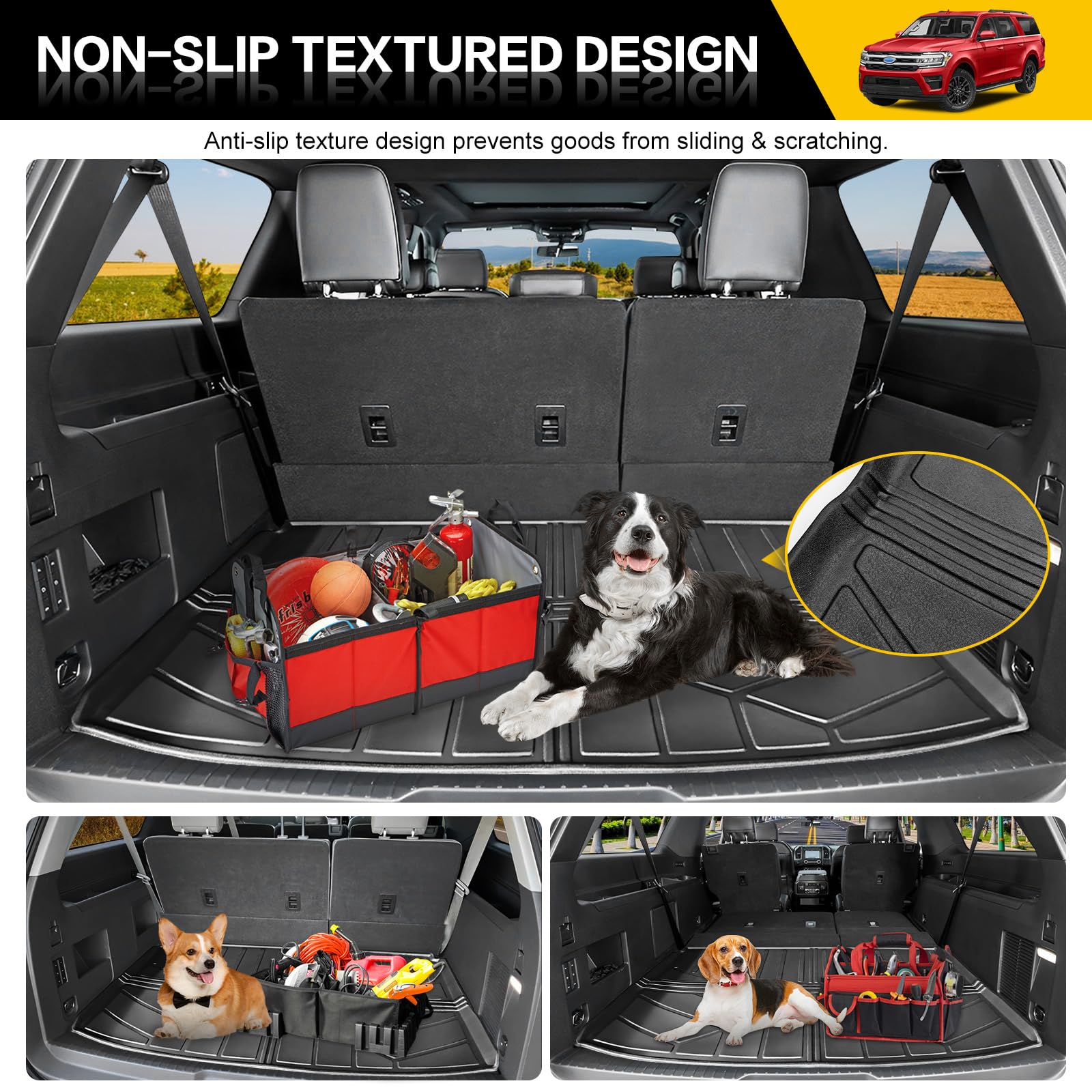Trunk Mat & Backrest Mat For 2018-2024 Ford Expedition Max/Lincoln - View #2