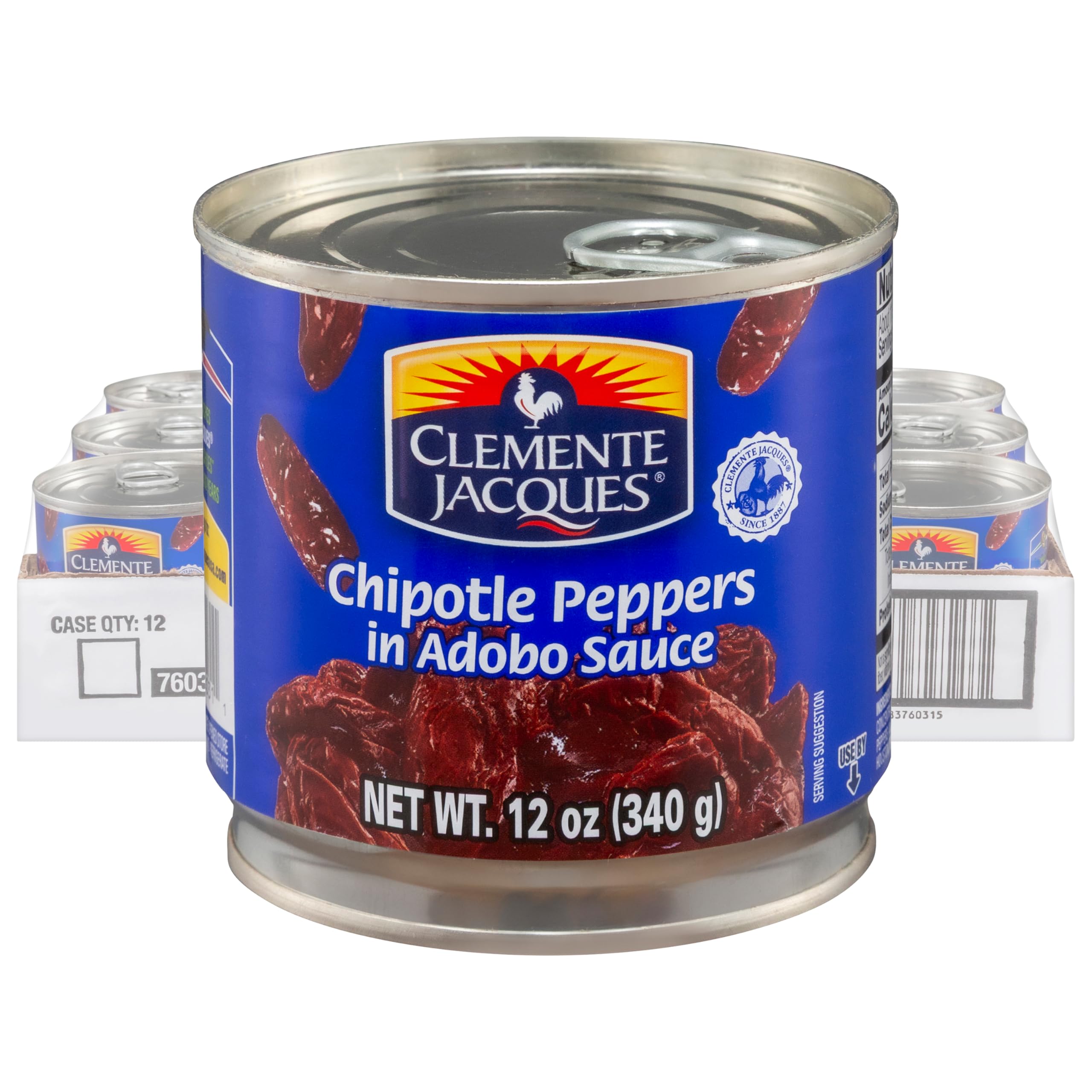 Chipotle Peppers in Adobo Sauce, 12 oz (Pack of 12)
