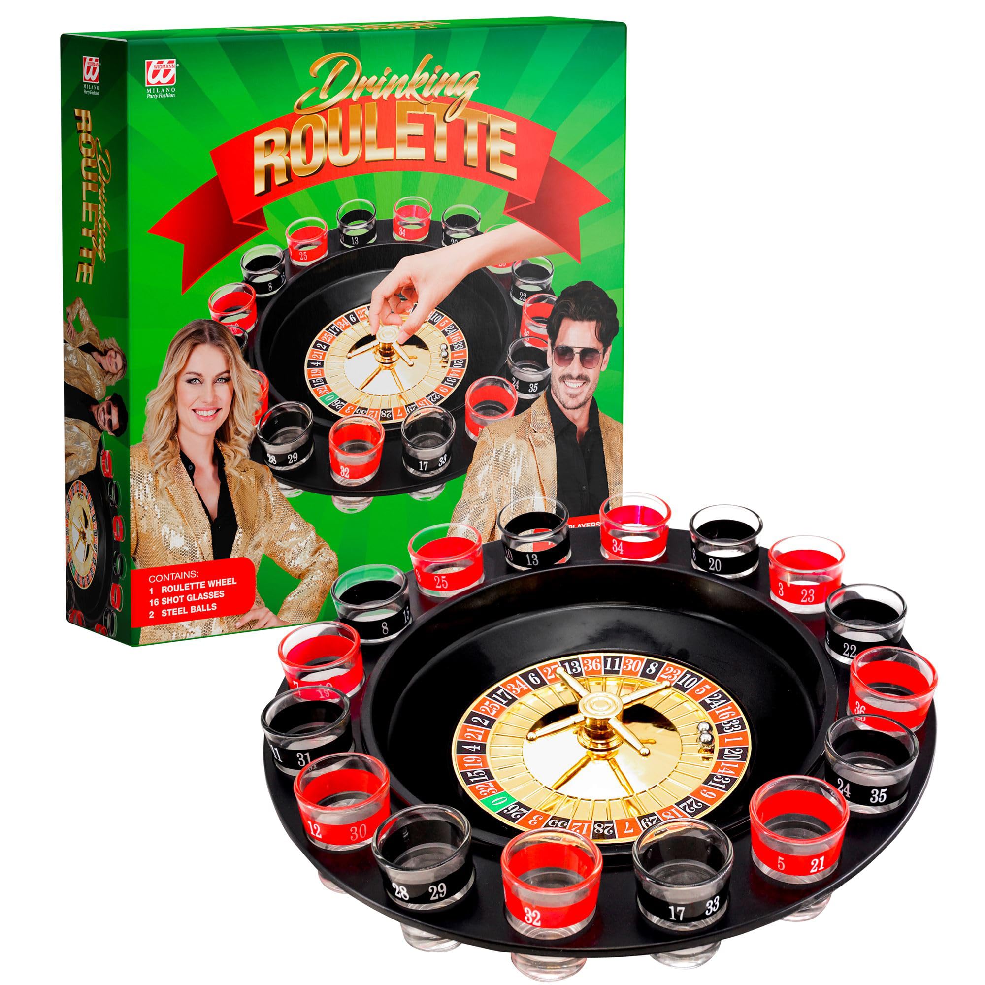 W WIDMANN MILANO Party Fashion 21076 - Gioco della Roulette, Gioco alcolico, Gioco D'Azzardo, Giochi per Feste dai 18 Anni in su