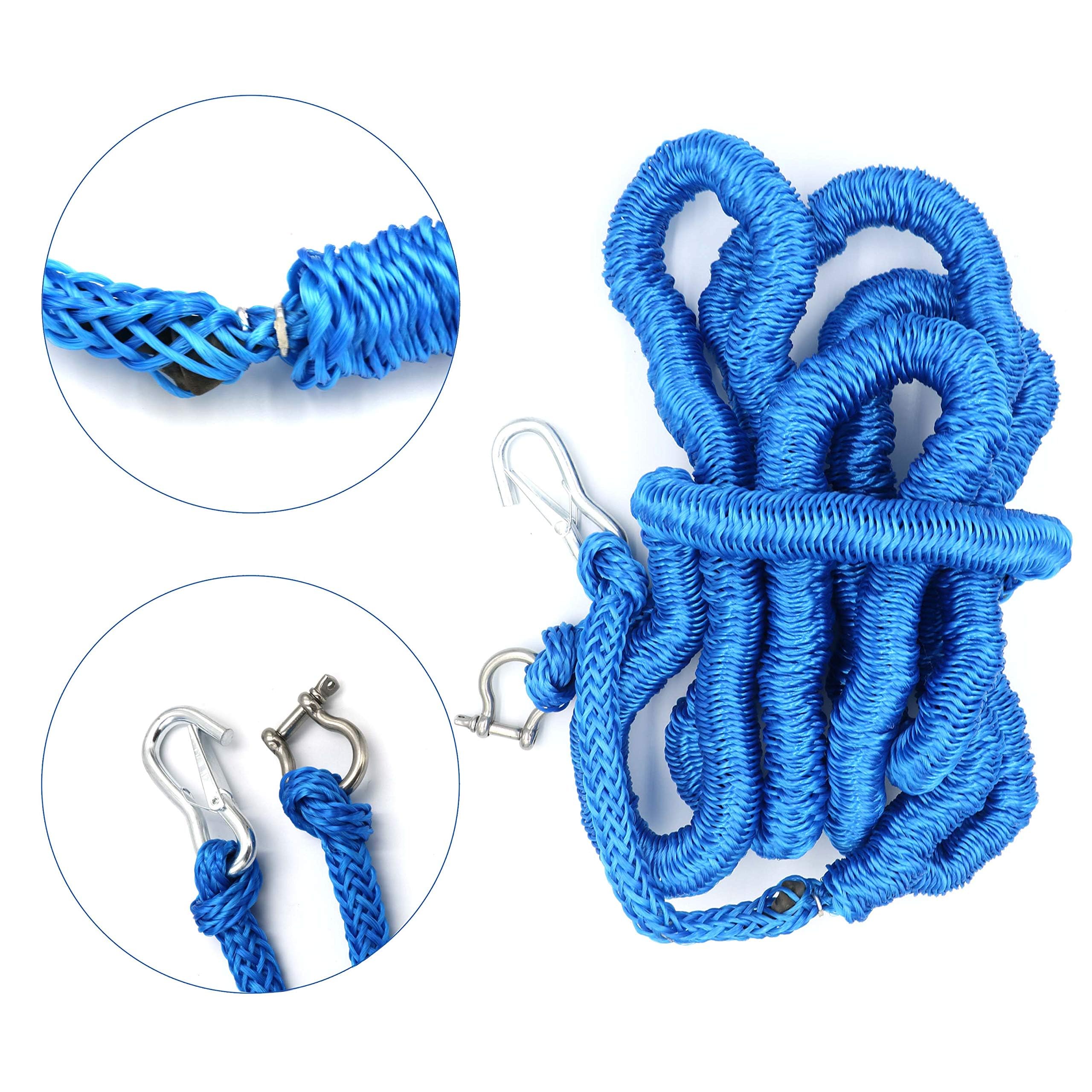 Anchor Bungee Line Anchor Bungee Rope Boat Bungee Anchor Line 2500Lbs Stretches from 14' - 50'