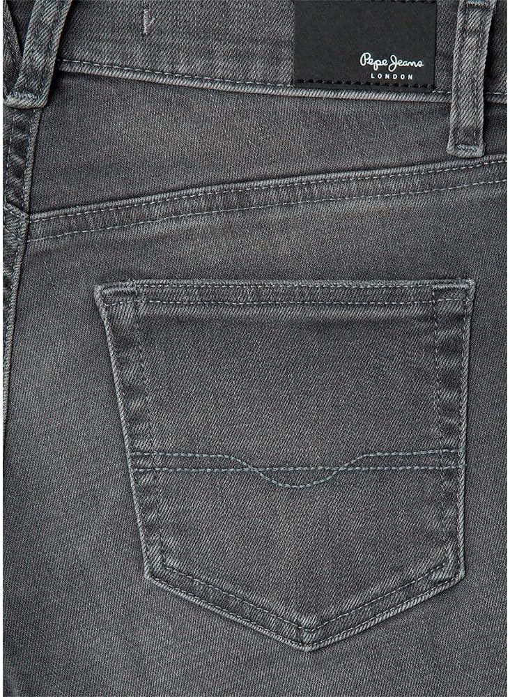 Jeans Slim Pepe Cashed Per Bambini E Ragazzi - Taglio Slim, 5 Tasche, Lavaggio Grigio