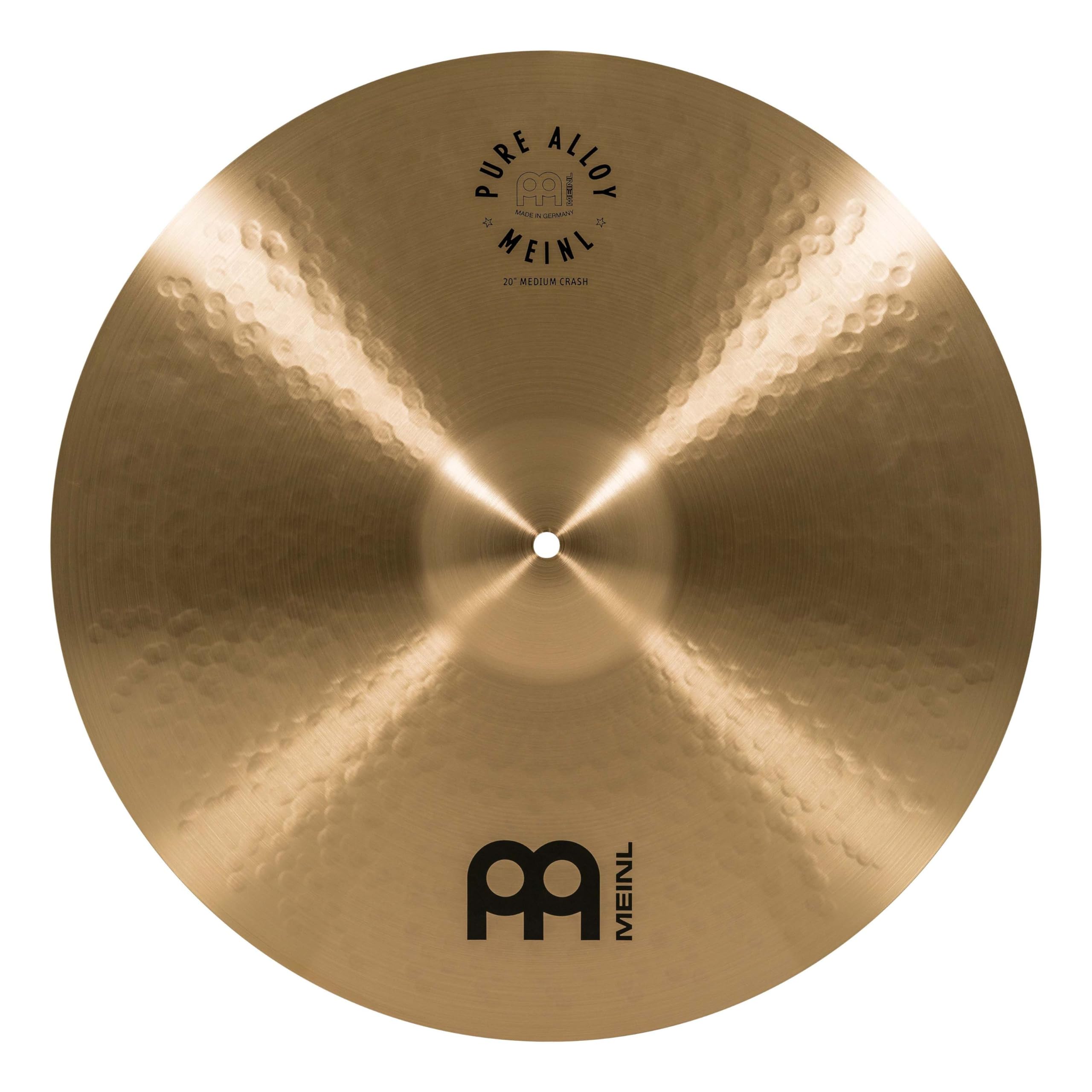 Meinl Cymbals Pure Alloy Piatto Crash Medium 20 pollici (50,80cm) per Batteria - Bronzo puro in Lega, Finitura Tradizionale (PA20MC)