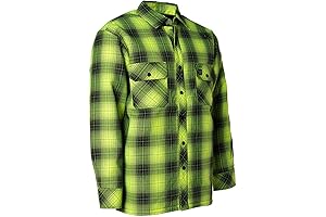 Forcefield Hi-Vis Black Shadow Plaid Quilted Flannel Shirt Jacket