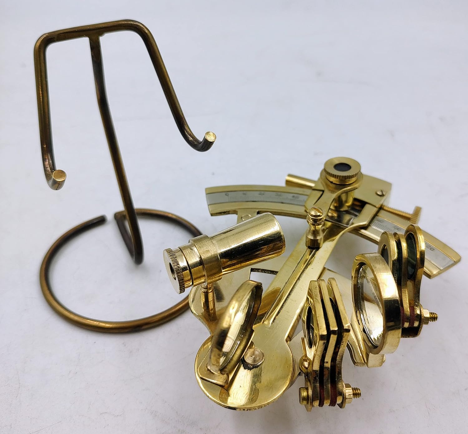 Brass Nautical - Sextant Brass 5" Navigation Instrument Sextant Navigation Marine Sextant with Display Stand