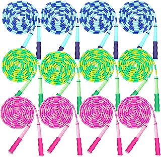 GRAWUN Jump Rope For Kids, Soft Beaded Jump Rope, Adjustable Length Tangle-Free Segmented Soft Beaded Skipping Rope,for Women, Men and Kids Keeping Fit, Workout and Weight Loss
