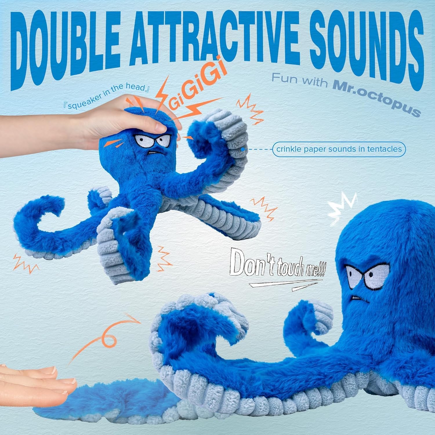 LEGEND SANDY Tough Dog Toys, Stuffed Chew Large Dog Toys to Keep Them Busy, Interactive Squeaky Tug of War Doggie Toy - Image 2