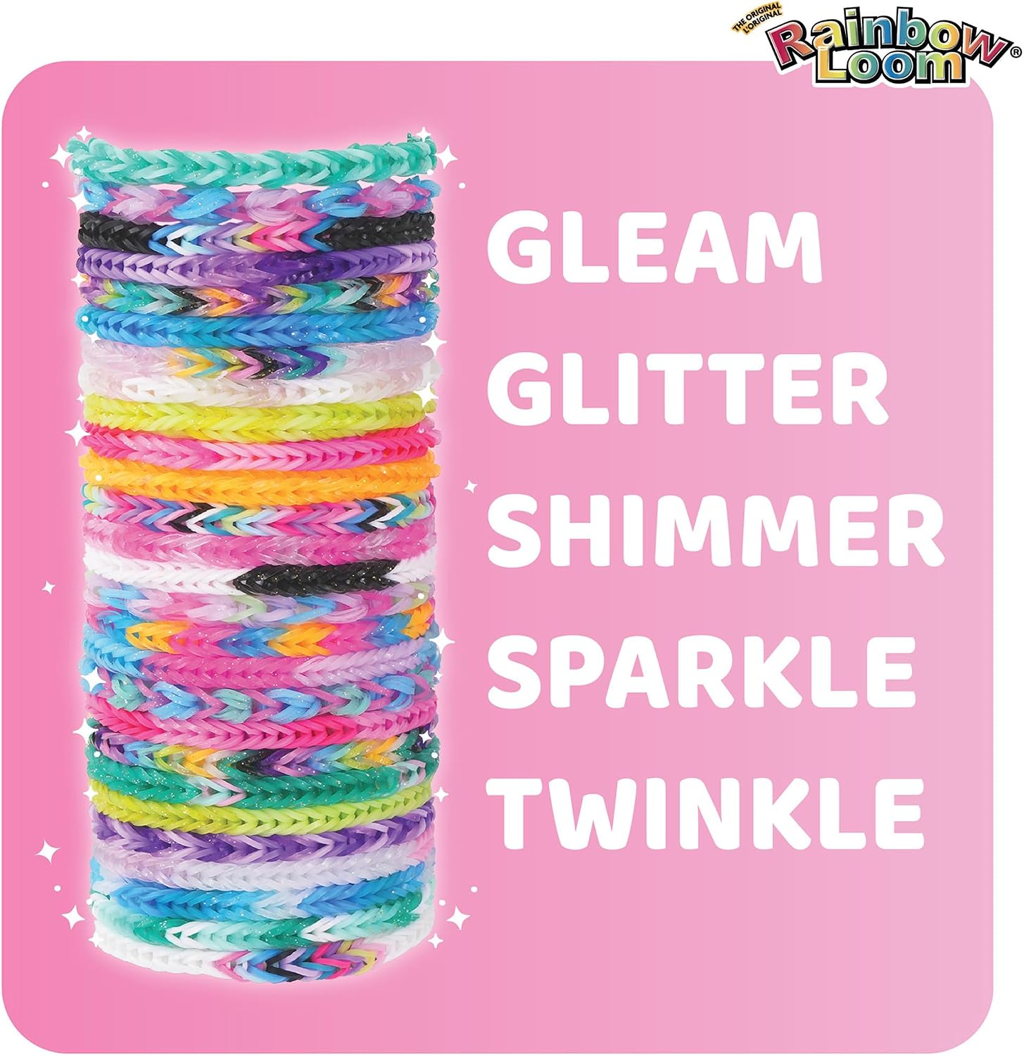 Rainbow Loom 11,000 Band Refill Featuring Glitter w/Auto Loom, Craft Kit, 7+
