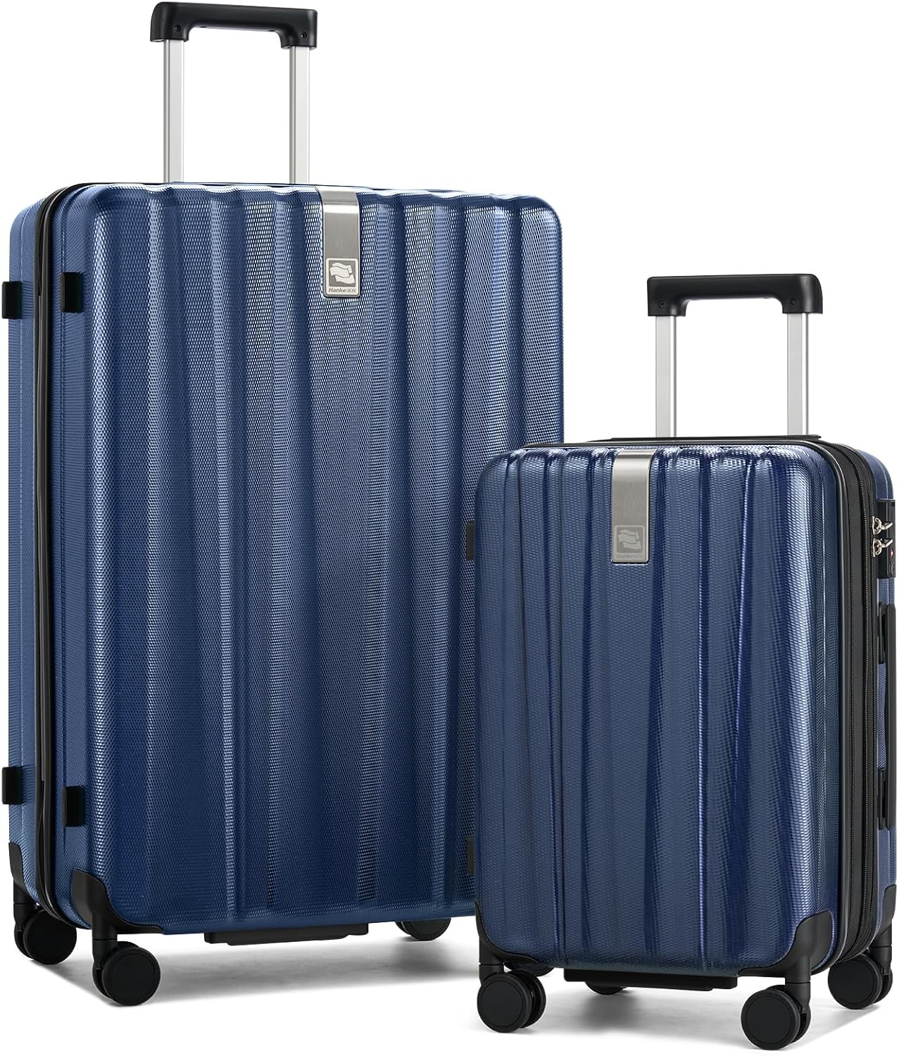 Hanke Expandable Hardshell Luggage Sets 2 Piece Extra Large Suitcases with Lock,28 Inch Luggage with Spinner Wheels, Travel Suitcase for Women Men 20 29Inch,Dark Blue