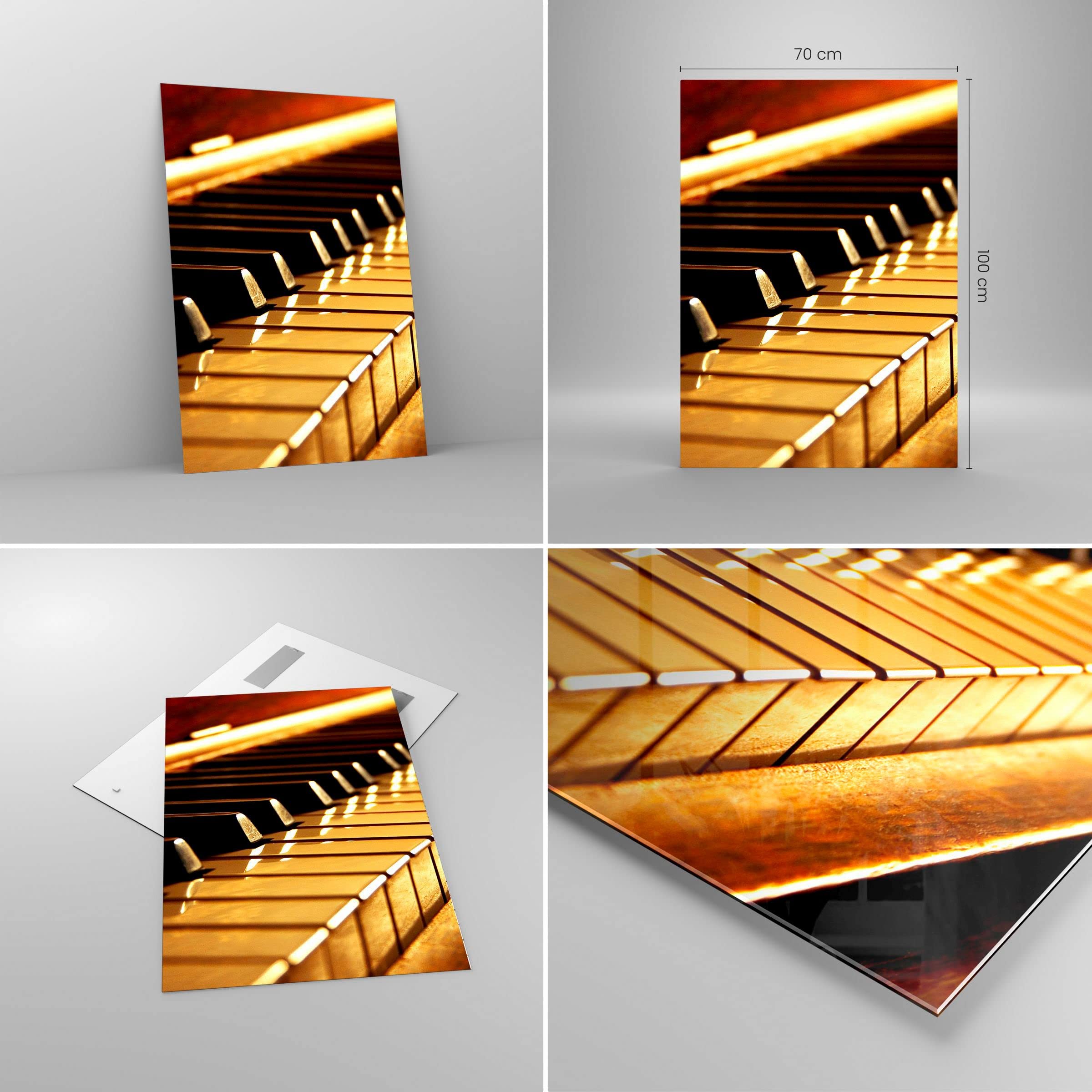 ARTTOR Glasbild 70x100 cm Wandbild Glasdruck Musik - 2200 | Klavier Konzert Vertikal Groß Modern Dekoration Wohnzimmer Schlafzimmer Küche Wanddeko Kunstdruck Art Wall Decor ARTTOR