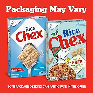 Rice Chex Gluten Free Breakfast Cereal, Homemade Chex Mix Ingredient, 12 oz