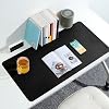 Klasse Double Color Stitched PU Leather Table Mat 80x40 Cm Mousepad, Waterproof Table Cluster, Double Sided Use, For Laptop/Office/Home, Anti-Slip Base (Black And Dark Grey)