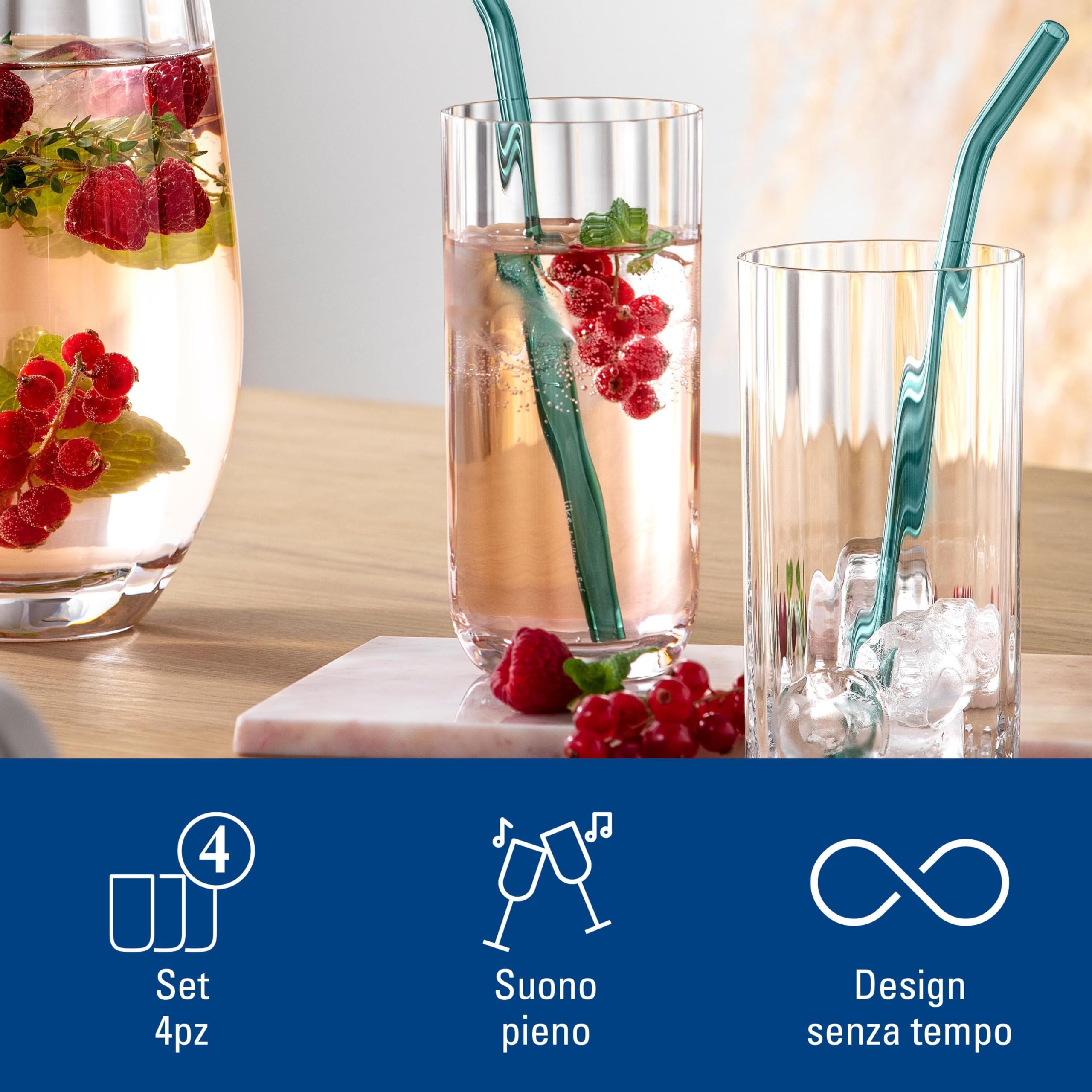Villeroy & Boch Rose Garden Coppa Longdrink, Set 4 pz 151mm