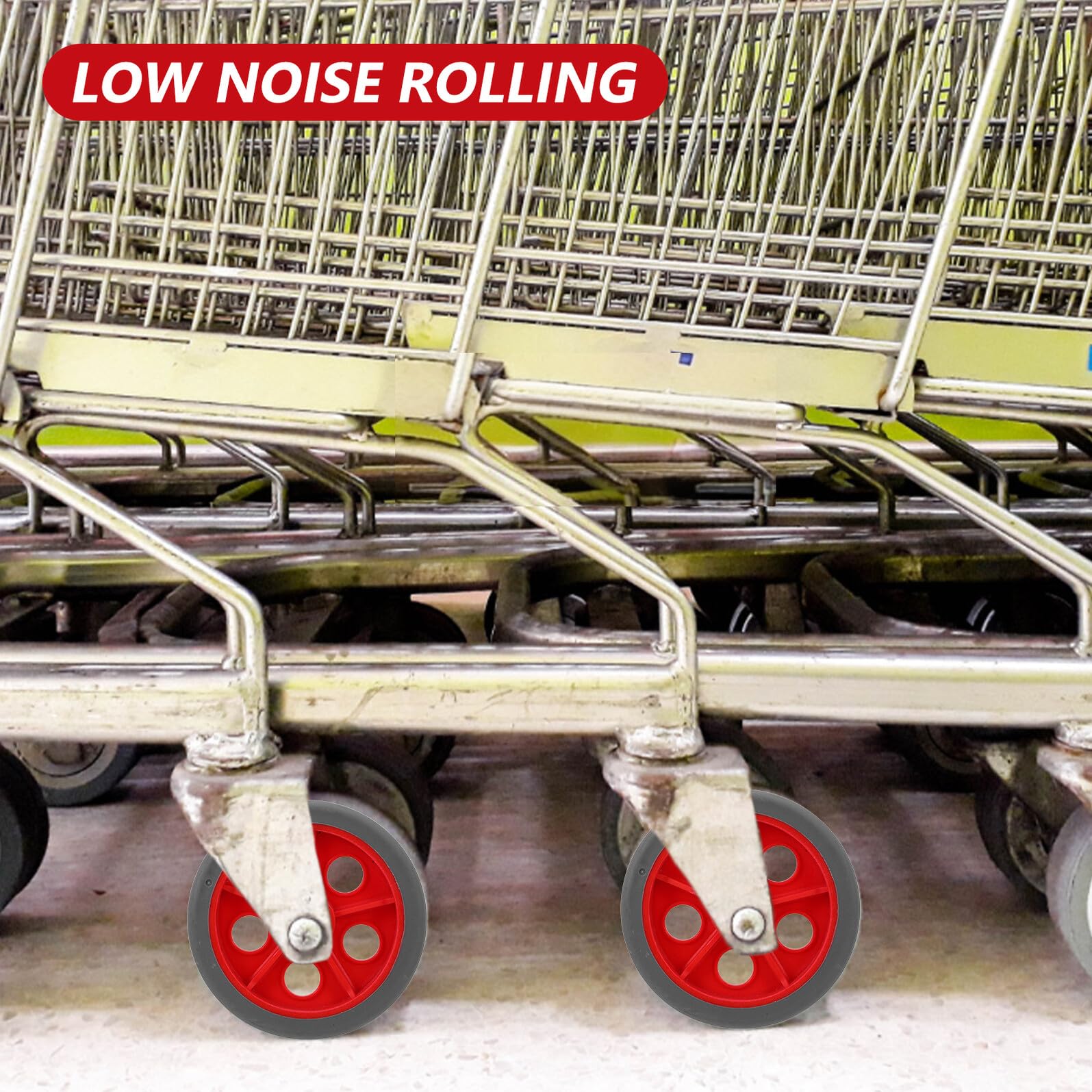 Ruote per Carrello Spesa 5 Pollici 4 Pezzi Pp Tpr Silenziose