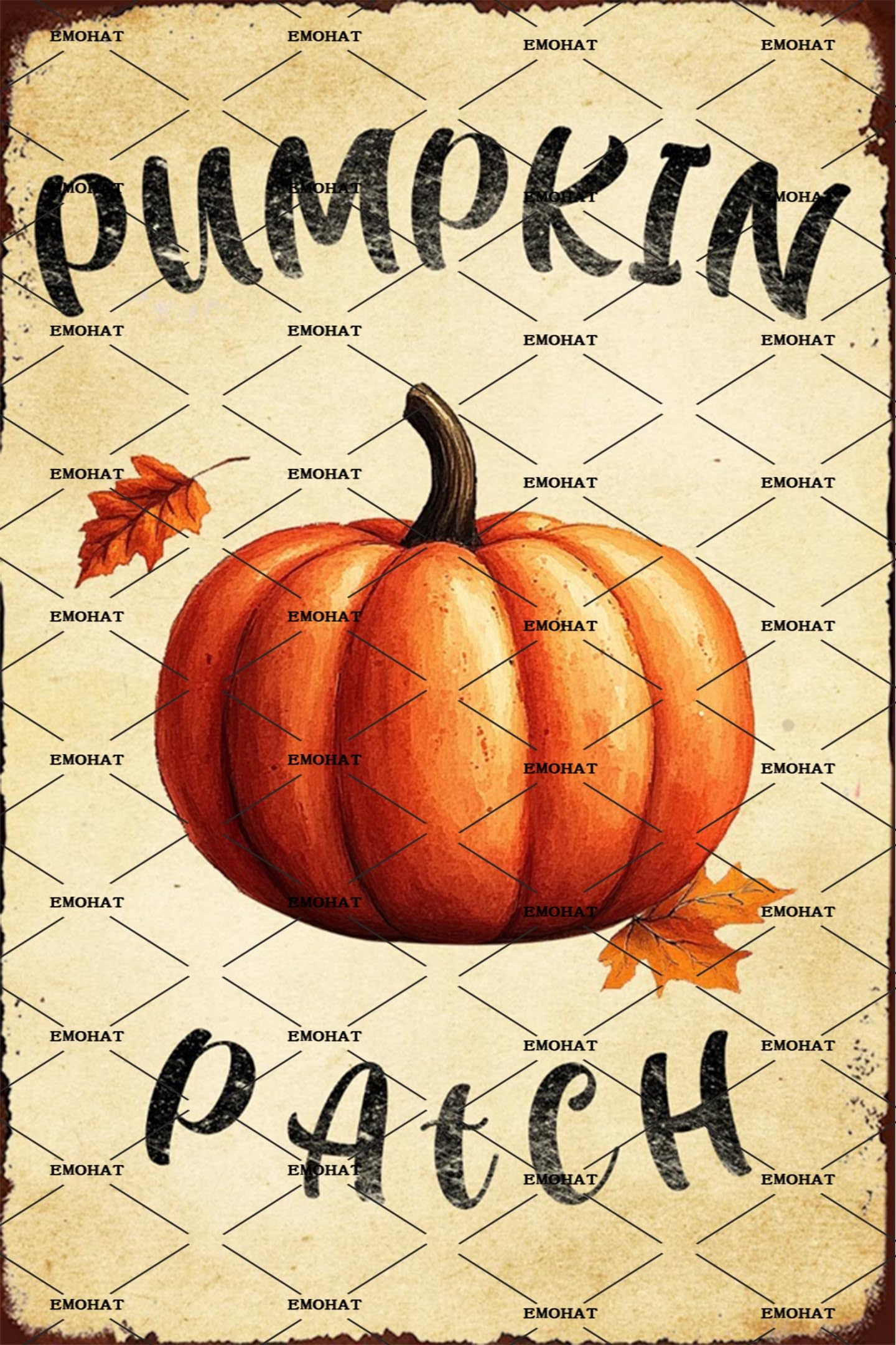 Autumn Pumpkin Patch Metal Tin Sign 8x12 Inch - Vintage Fall Wall Decor for Thanksgiving & Harvest Season - Rustic Farmhouse Sign for Porch, Living Room & Seasonal Home Decor
