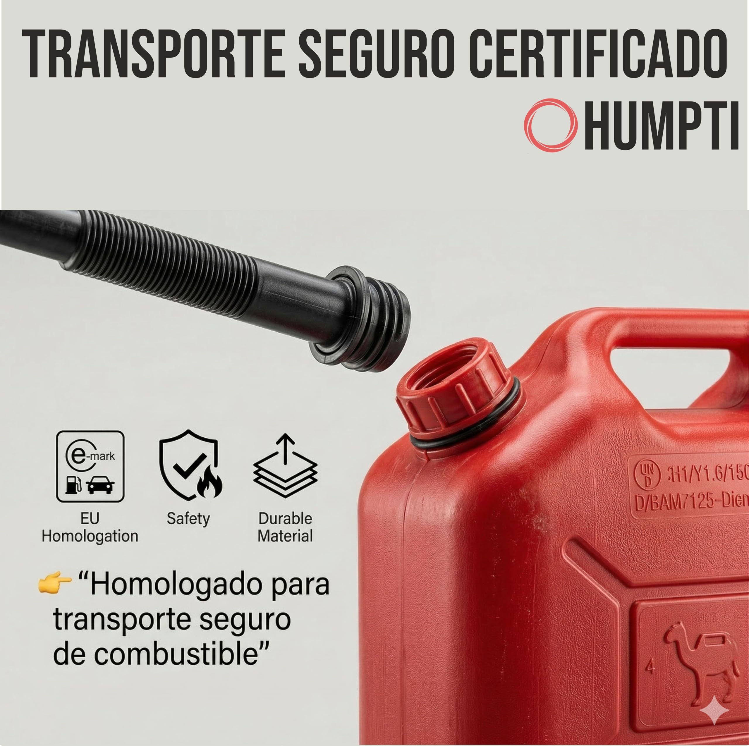 Garrafa Gasolina 20L Homologada Pack de 6 - Bidón Combustible Plástico con Visor de Nivel - Bidones para Gasolina y Gasoil Homologados 120 Litros - Rojo