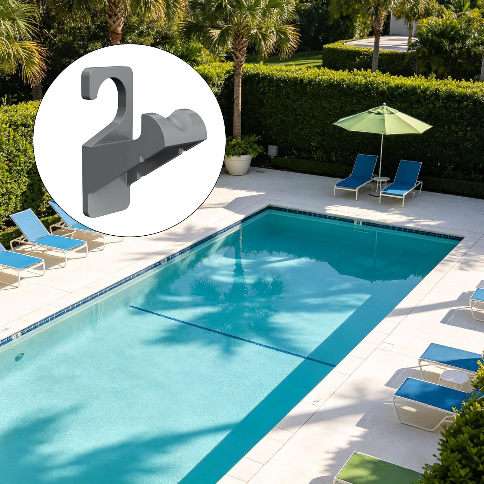 Support de tuyau de piscine peu encombrant pour différents types de