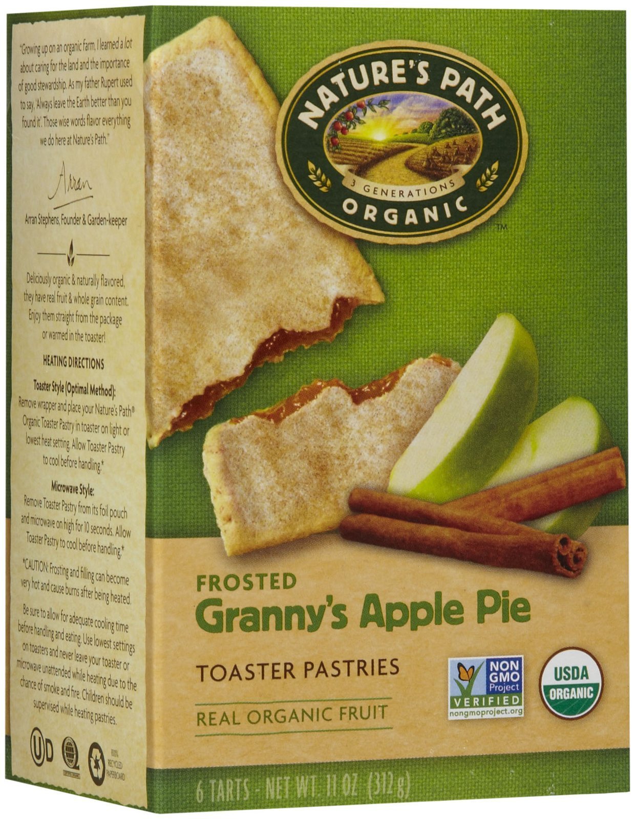 Nature's Path Organic Frosted Toaster Pastries Grannies Apple Pie - 6 Pieces