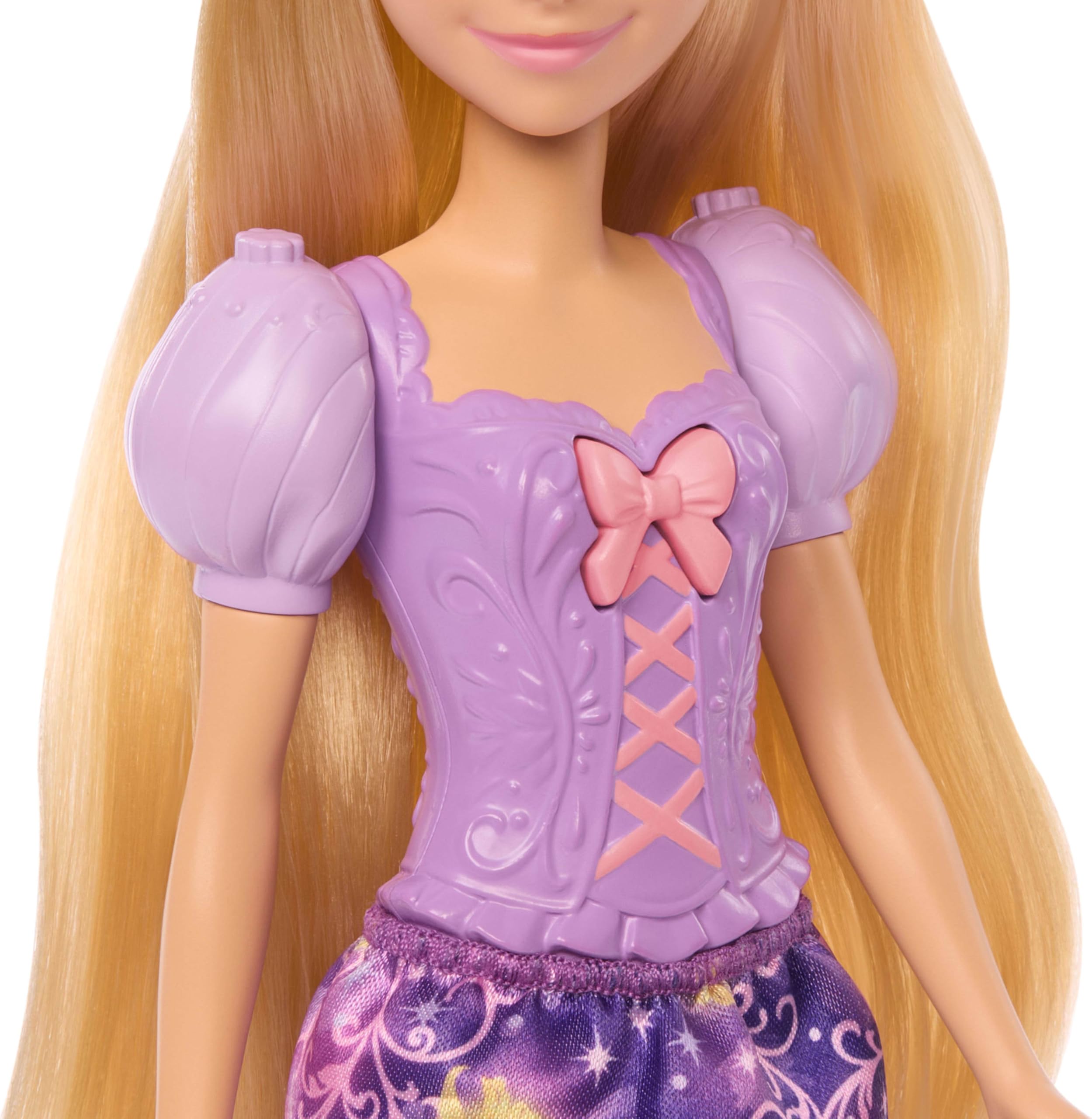 Mattel Disney Princess Roszpunka Magiczne włosy Lalka JHL46, podświetlane włosy, figurka, akcesoria do stylizacji, interaktywna zabawka dla dzieci 3+