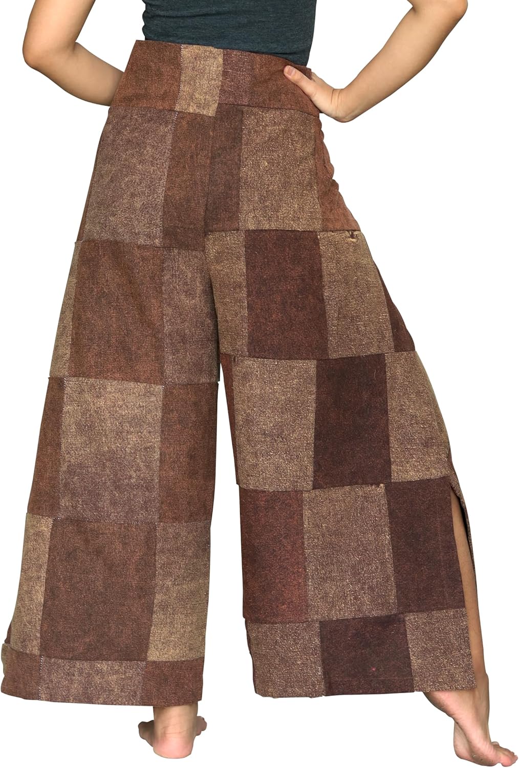 Brand Stonewashed Patch Warm Cotton Drive in Wrap Pants