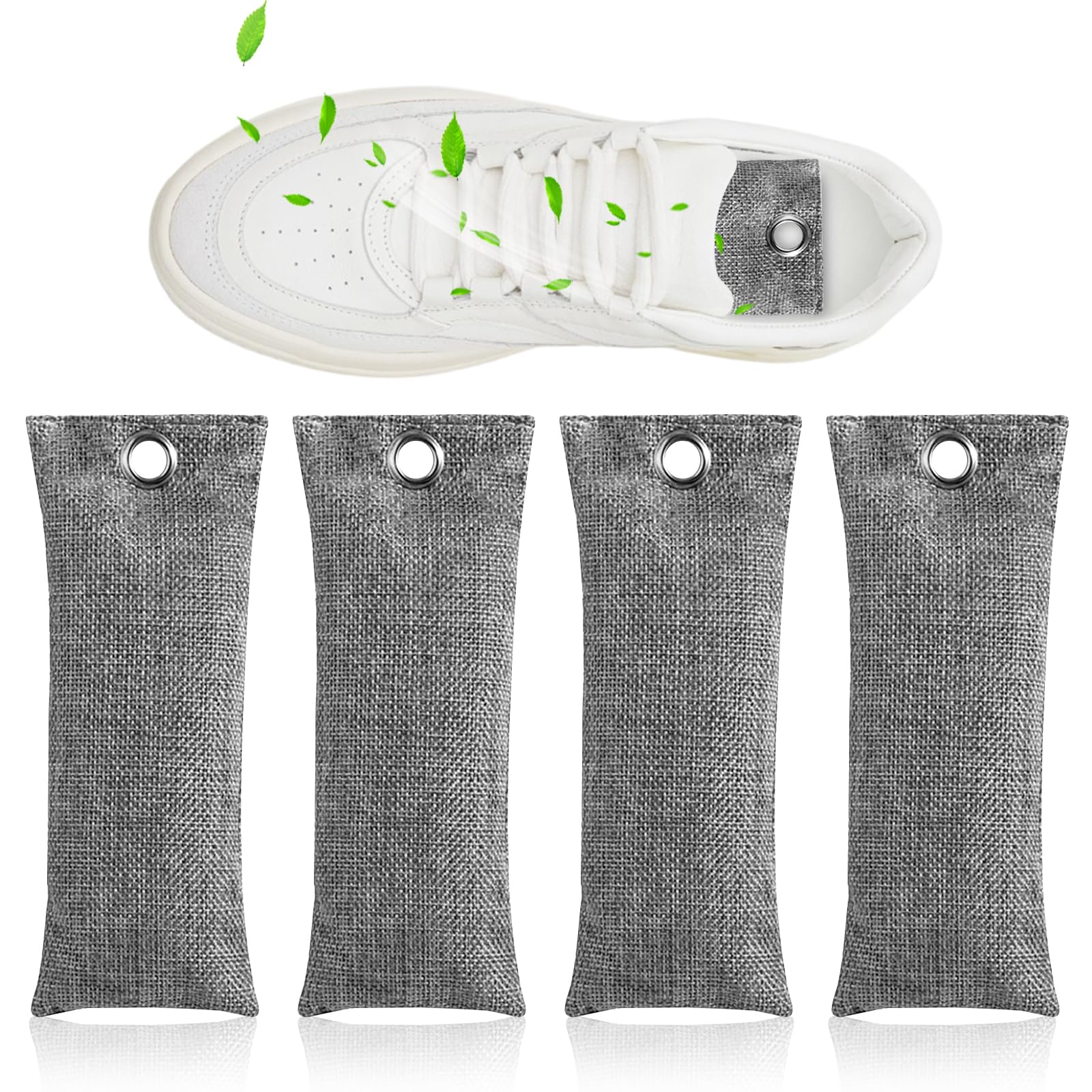 4 bolsas de desodorante para zapatos, de carbón activo, eliminan el olor y el sudor, para el olor de los pies a través del sudor, eliminan los olores