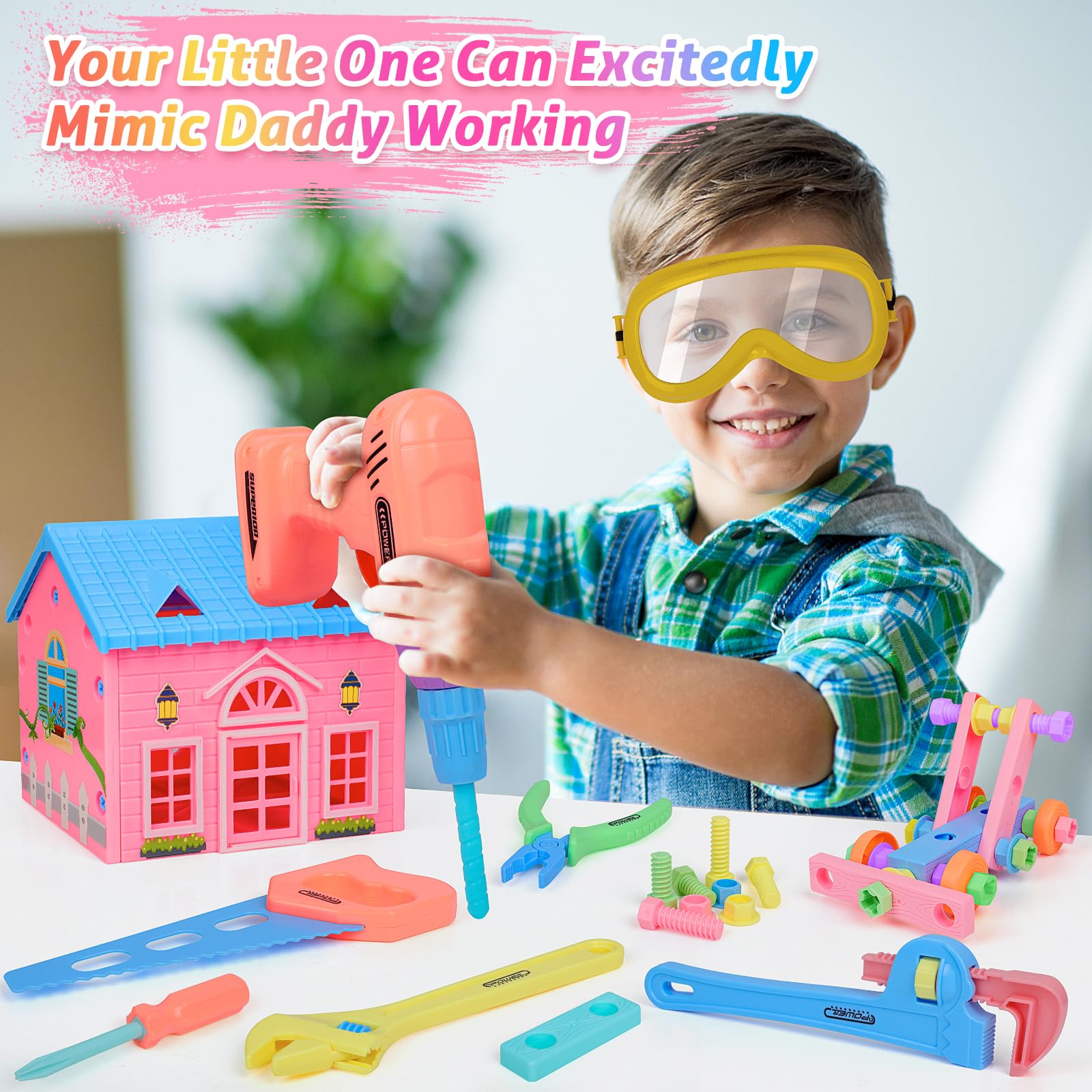 Juegos Pedagogicos Juego De Herramientas De Madera Para Niños