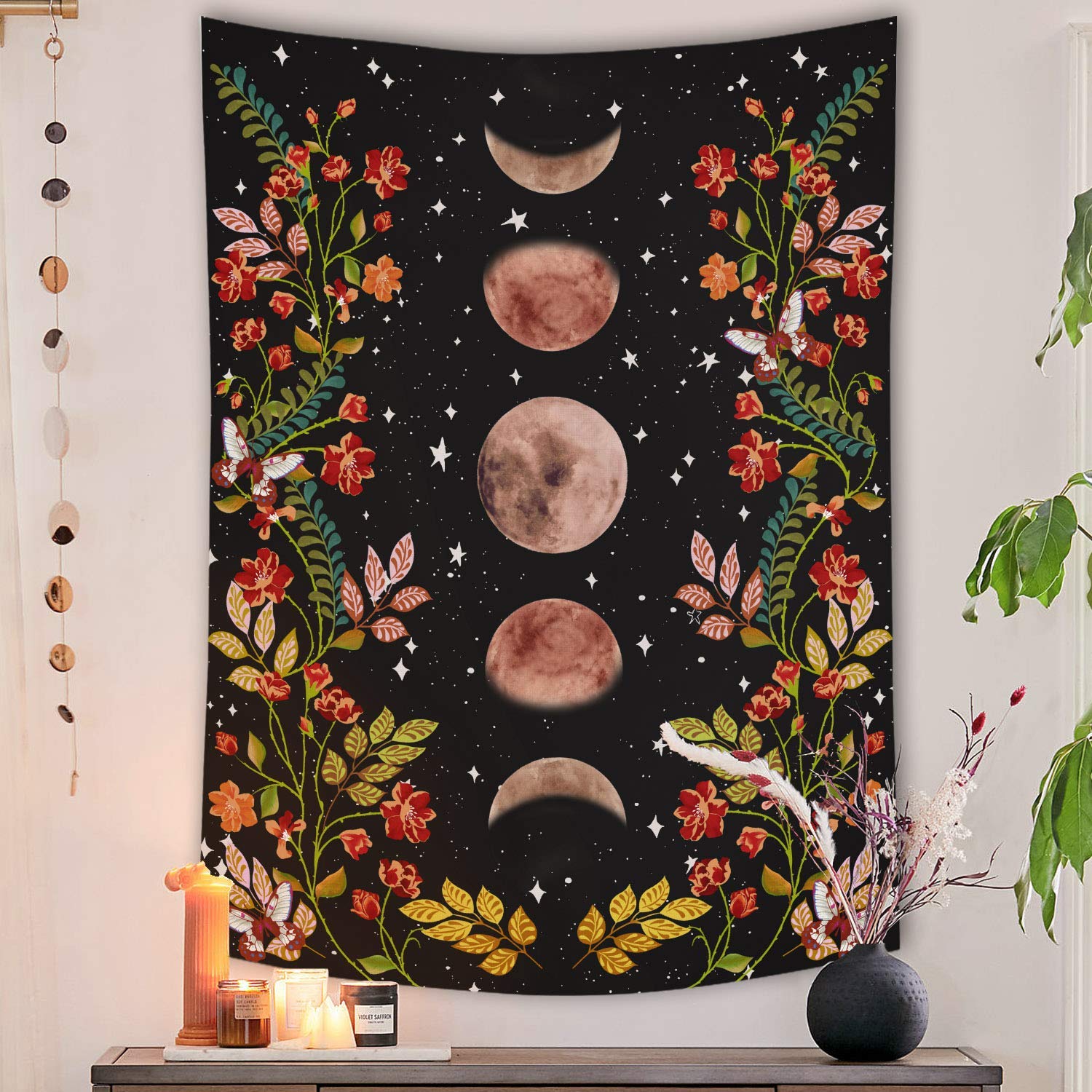 YISUMEI Forest Starry Tapestry Galaxy Tree Tapestry for Bedroom Aesthetic Night Sky Tapestries Wall Hanging for Room Decor(L/150x200cm/60x80inch)