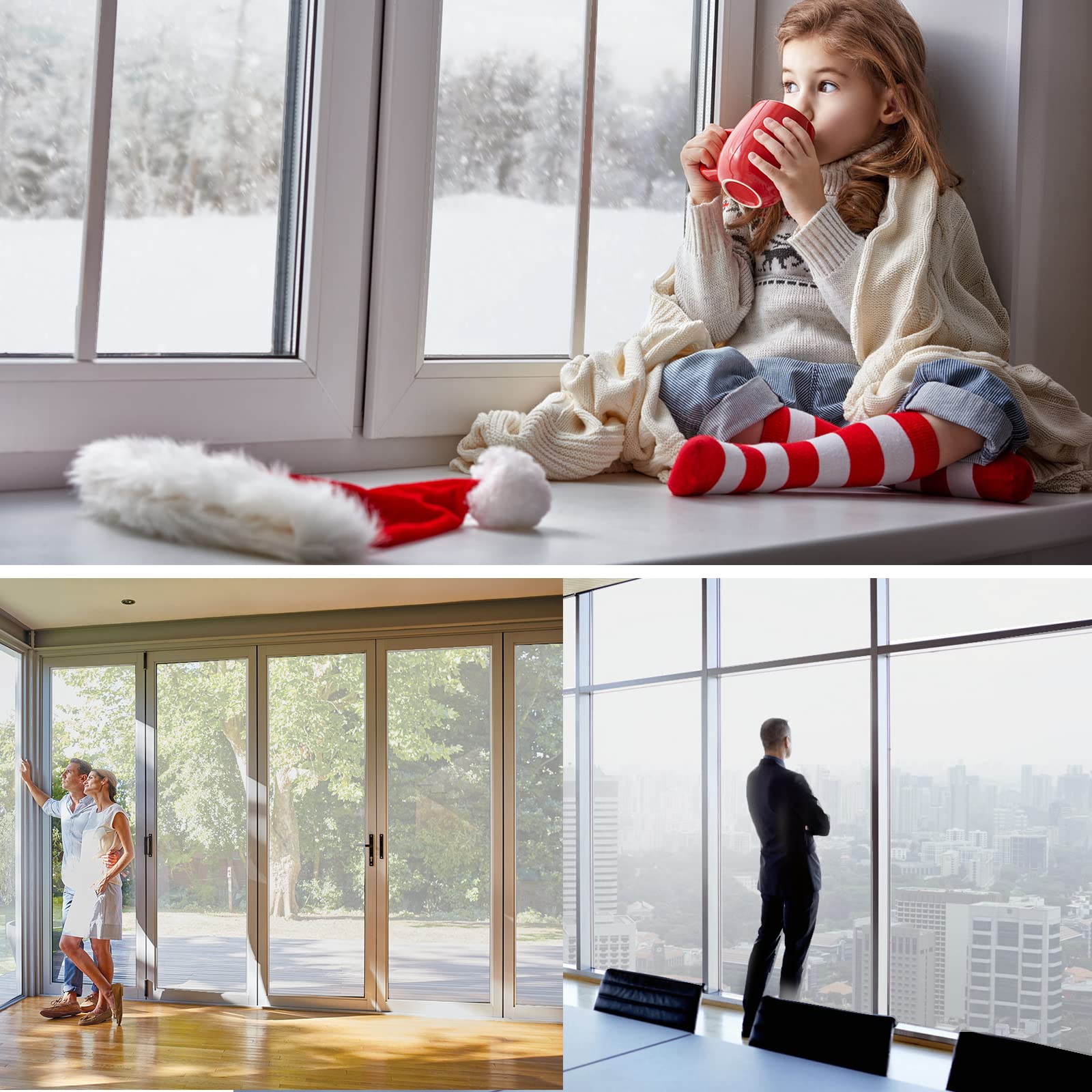 Fensterfolie von innen Durchsichtig von aussen Blickdicht,Sonnenschutzfolie Fenster innen UV-Schutz Reflektierende,Spiegelfolie Selbstklebend für Büros und Wohnungen (Silber, 90 x 200cm) Küche, Haushalt & Wohnen