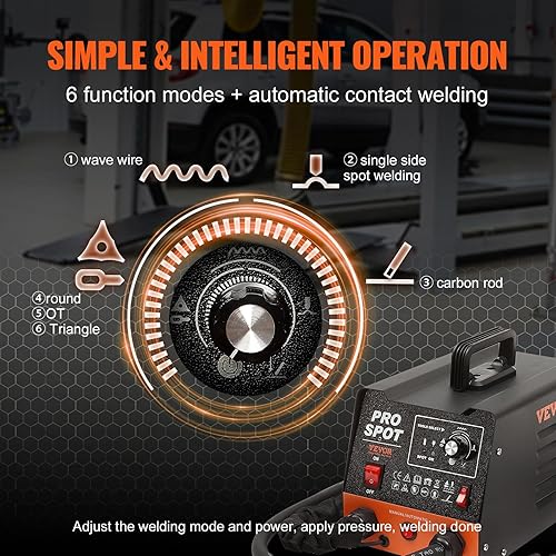 Miniatura 3 de VEVOR Kit de reparación de abolladuras de soldador de pernos, extractor de abolladuras de soldador por puntos de 3KW con 6 modos de soldadura,