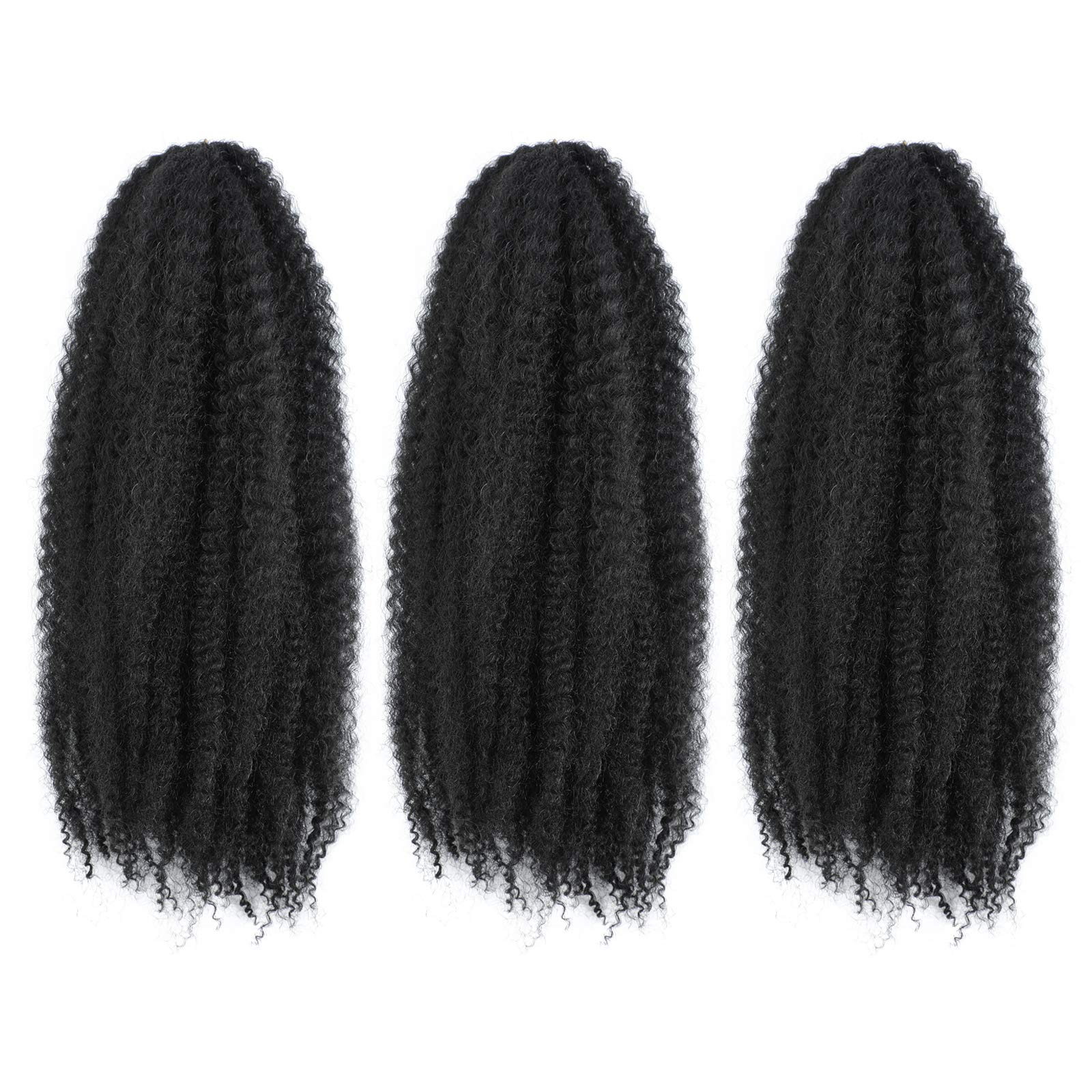 Dansama Marley Hair 24 Inch Marley Twist Braiding Hair Fluffy Marley Hair for Faux Locs Curly Braiding Hair Extensions (24 Inch (Pack of 3), #1)