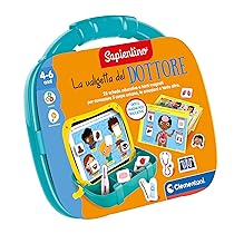 Clementoni Sapientino – Valigetta del Dottore, Kit Medico Bambini 4-6 Anni, Schede Educative per Scoprire Corpo Umano, Emozioni e Alimentazione, Lavagna Magnetica Cancellabile, Lingua Italiana, 16462